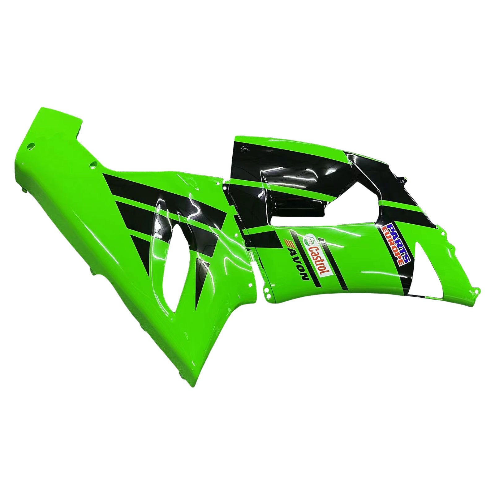 Amotopart 2005-2006 Kawasaki ZX6R 636 Black & Green Style2 Failing Kit