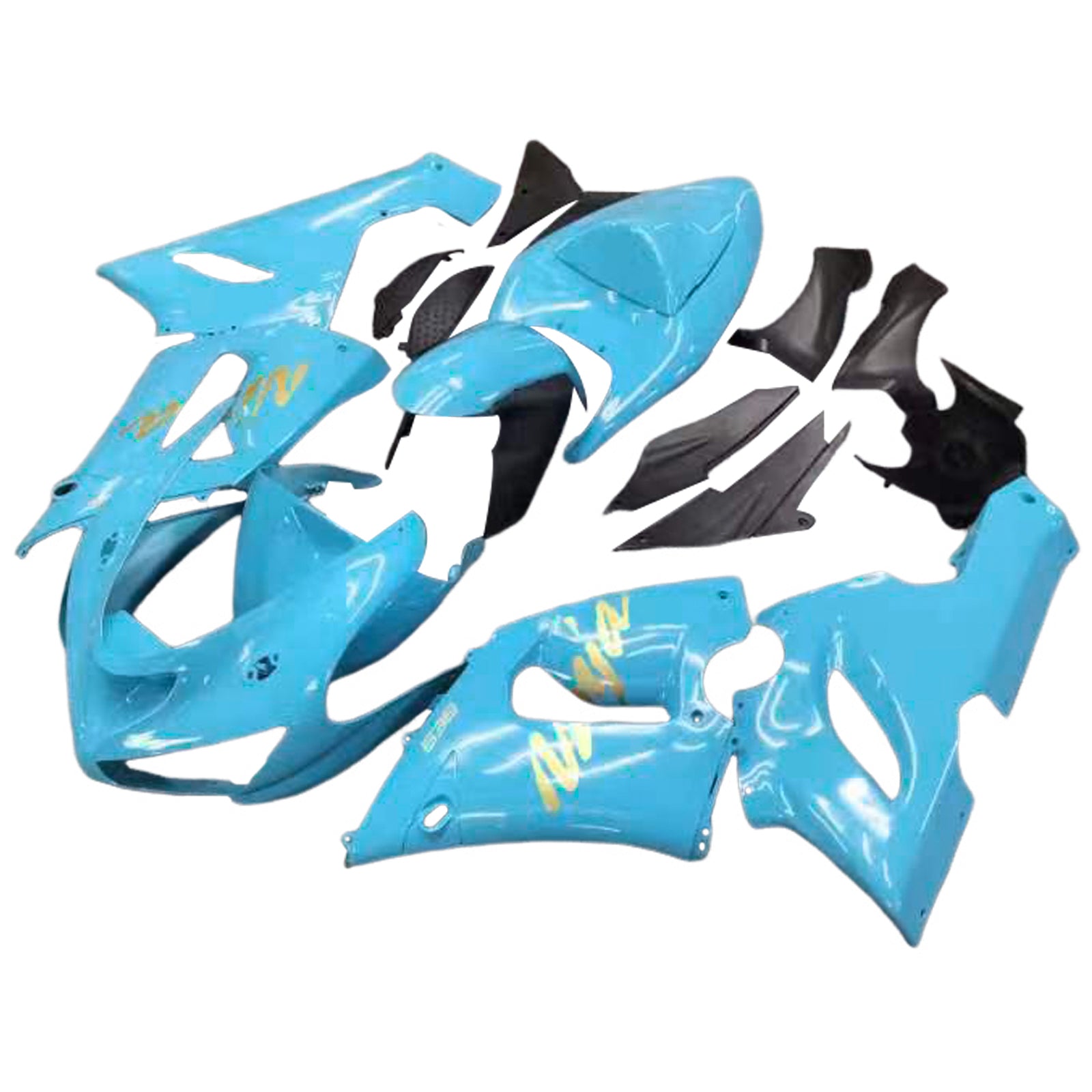 Amotopart 2005-2006 Kawasaki ZX6R 636 Kit de carénage bleu clair