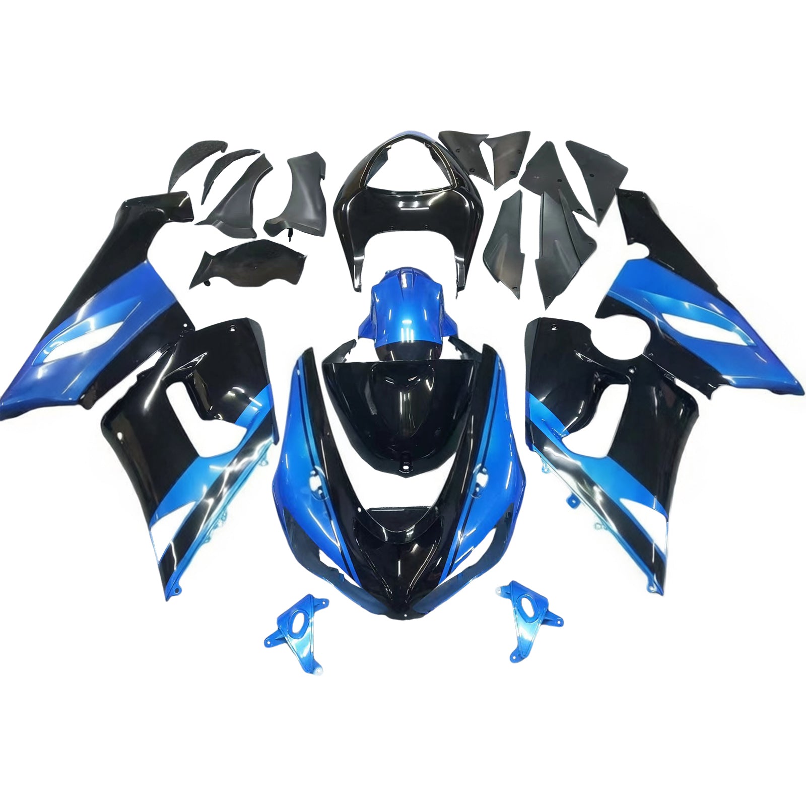 Amotopart 2005-2006 Kawasaki ZX6R 636 Blue&Black Fairing Kit