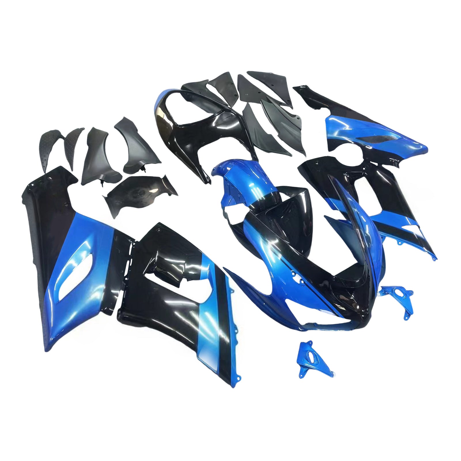 Amotopart 2005-2006 Kawasaki ZX6R 636 Blue&Black Fairing Kit