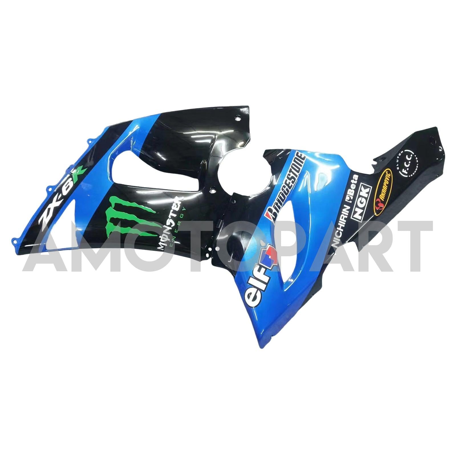 Amotopart 2005-2006 Kawasaki ZX6R 636 Blue & Black Fairing Kit