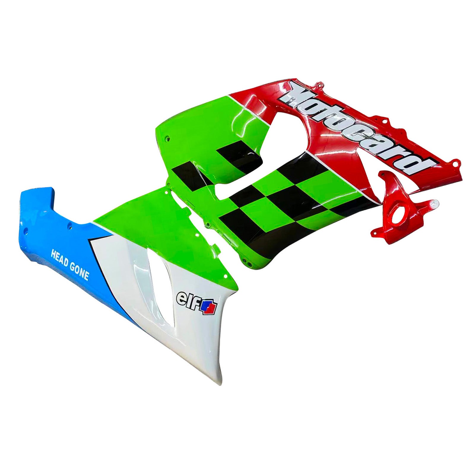Amotopart 2005-2006 Kawasaki ZX6R 636 Grün&Blaues Verkleidungsset