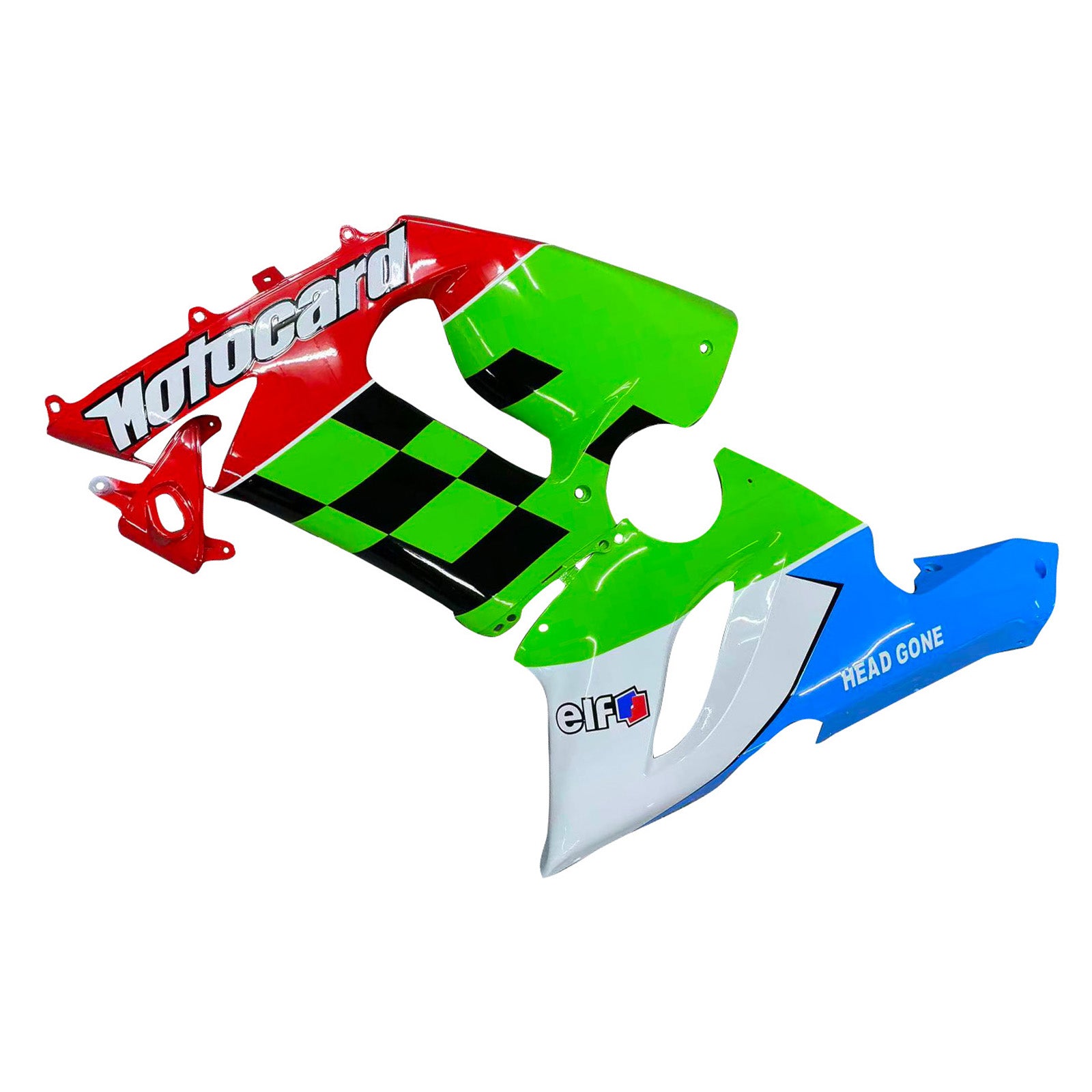 Amotopart 2005-2006 Kawasaki ZX6R 636 Grün&Blaues Verkleidungsset