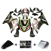 Amotopart Kawasaki 2005-2006 ZX6R 636 Kit carena nera linea rossa e verde