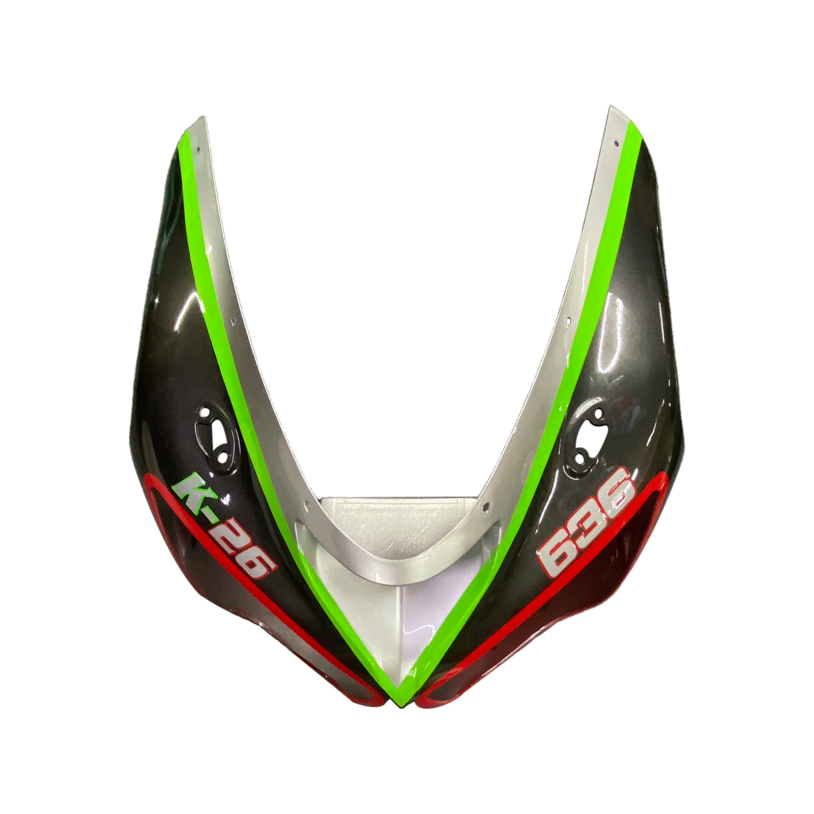 Amotopart Kawasaki 2005-2006 ZX6R 636 Red & Green Line Black Fairing Kit