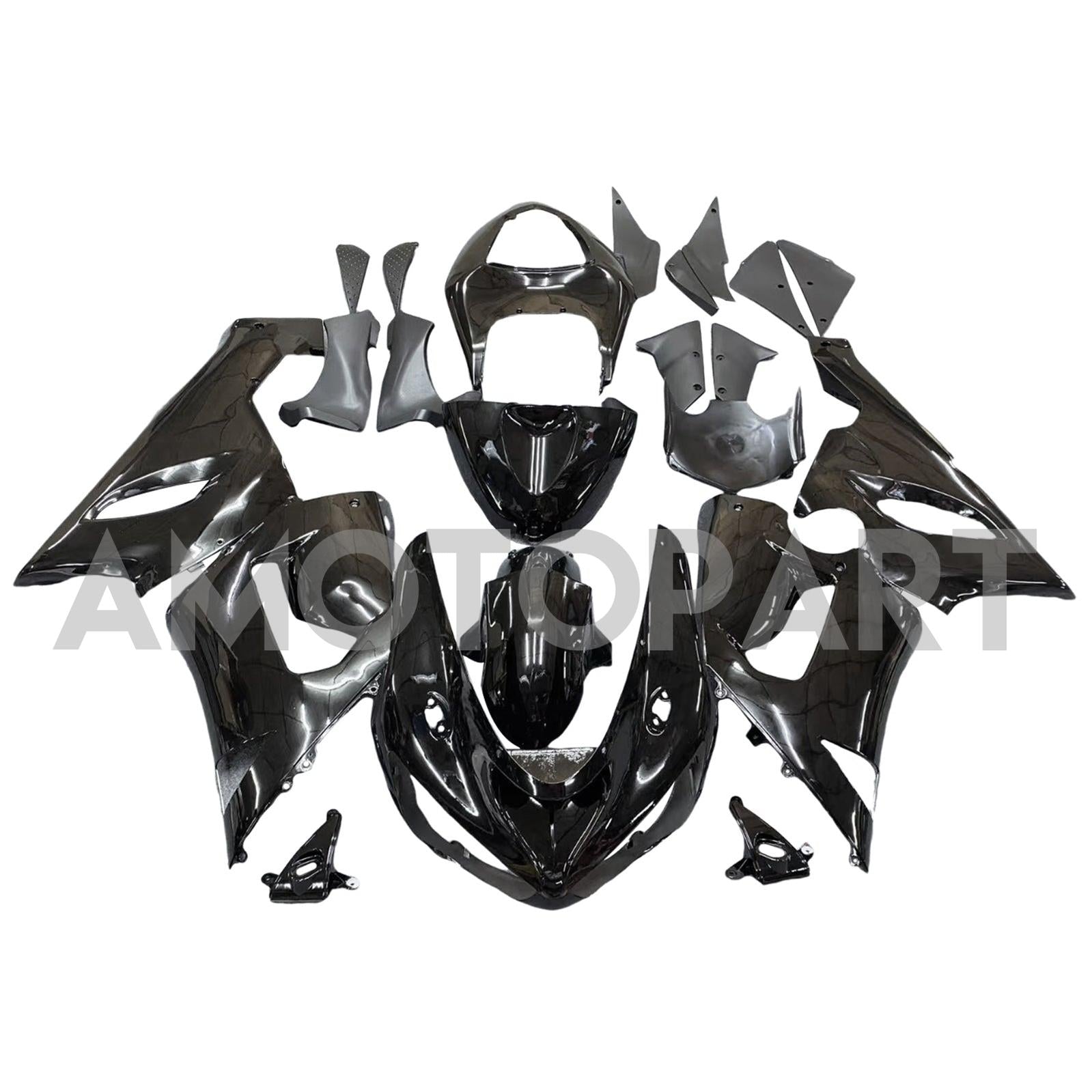 Amotopart Kawasaki 2005-2006 ZX6R 636 Black Fairing Kit
