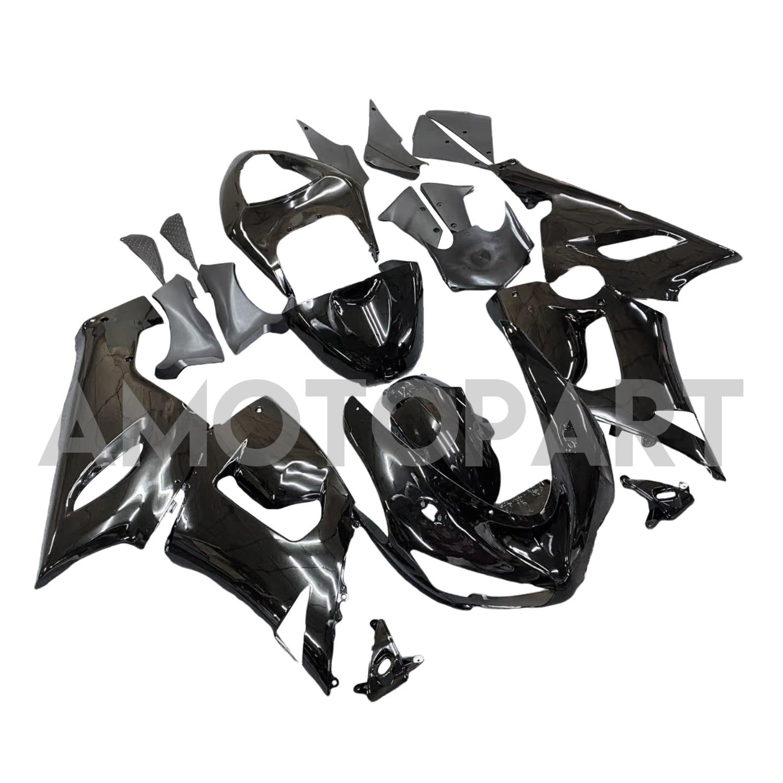 Amotopart Kawasaki 2005-2006 ZX6R 636 Black Fairing Zestaw