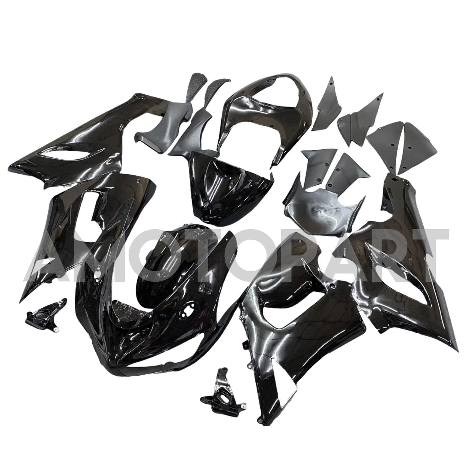Amotopart Kawasaki 2005-2006 ZX6R 636 Black Fairing Zestaw