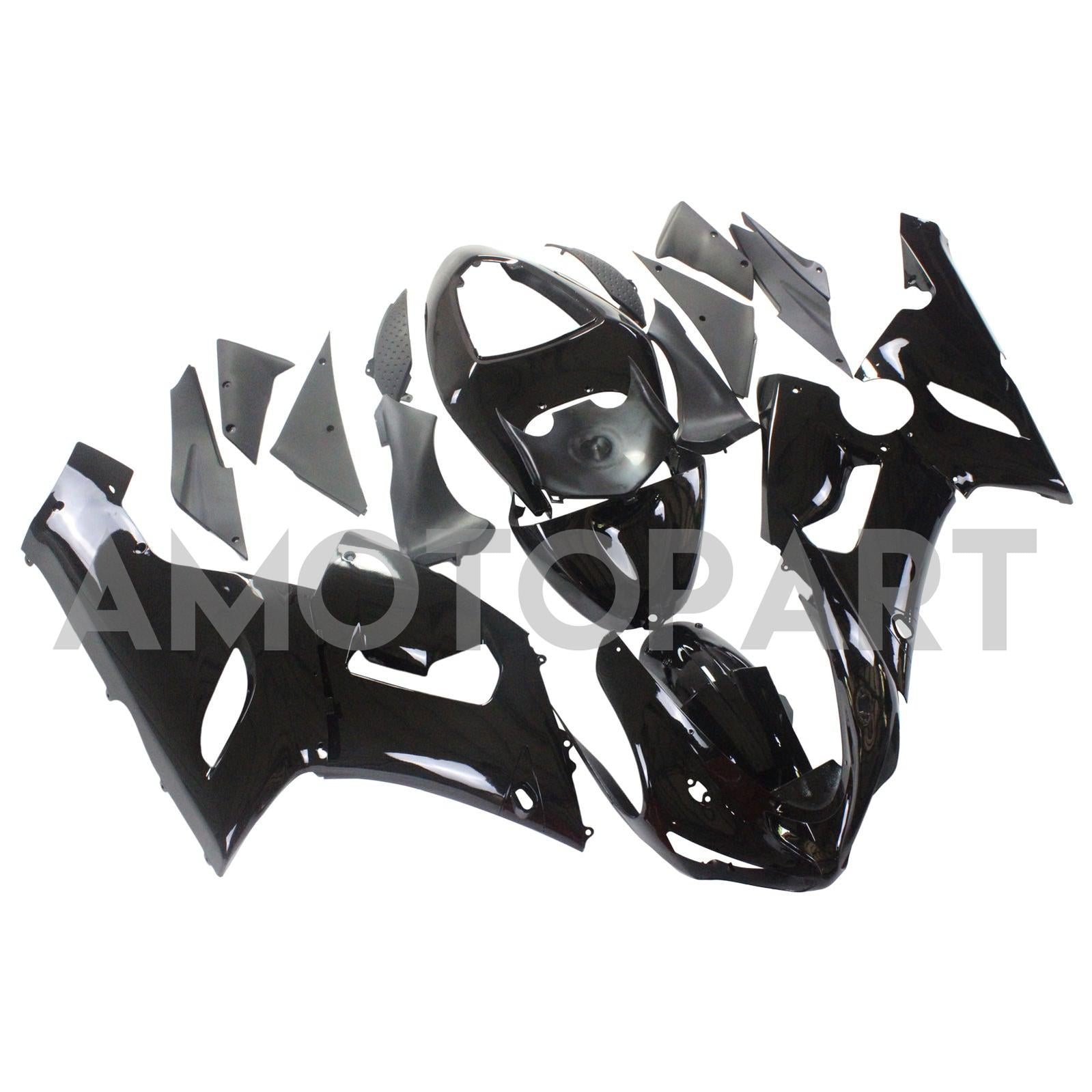 Amotopart Kawasaki 2005-2006 ZX6R 636 All Black Fearing Kit
