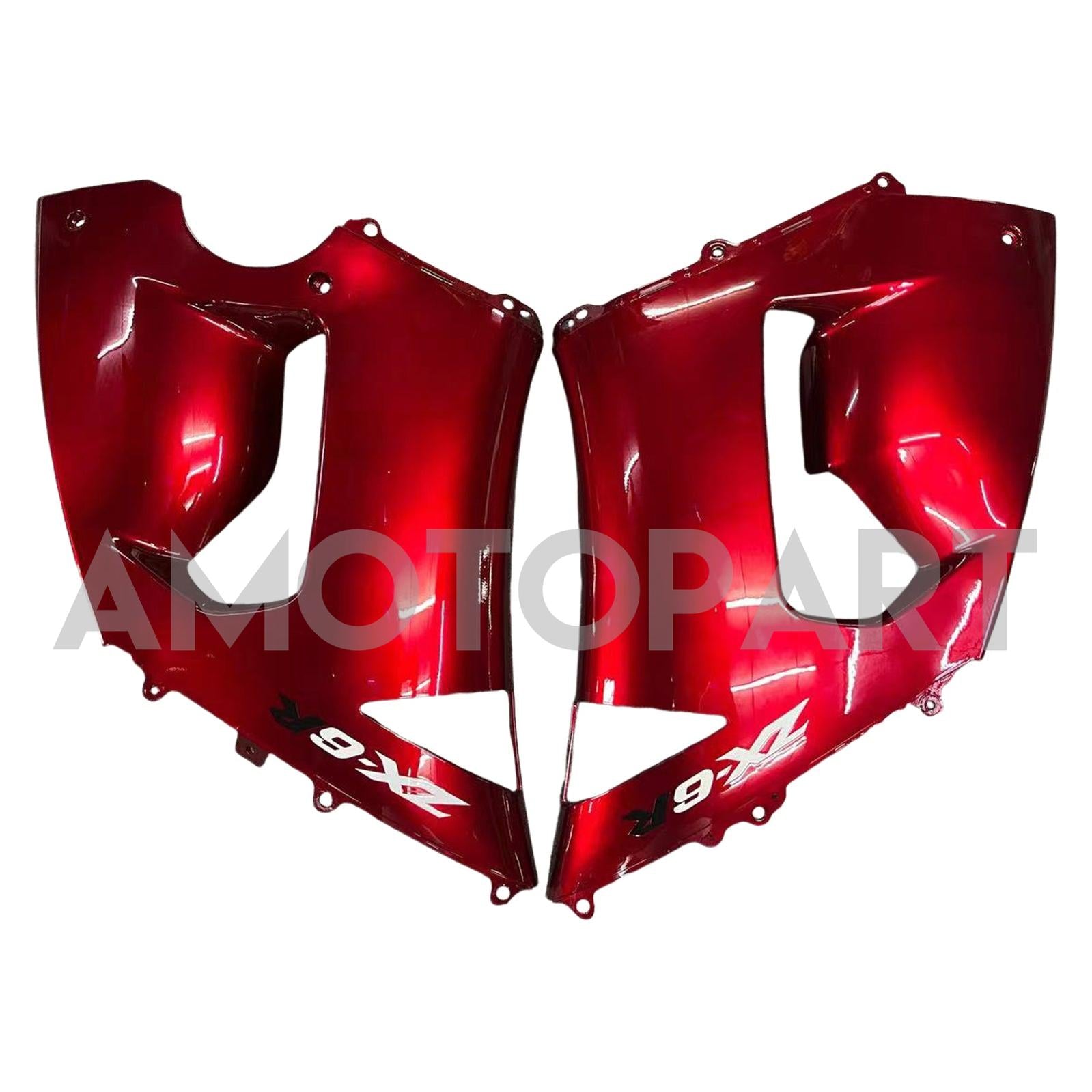 Amotopart Kawasaki 2005-2006 ZX6R 636 Red Black Fearing Kit