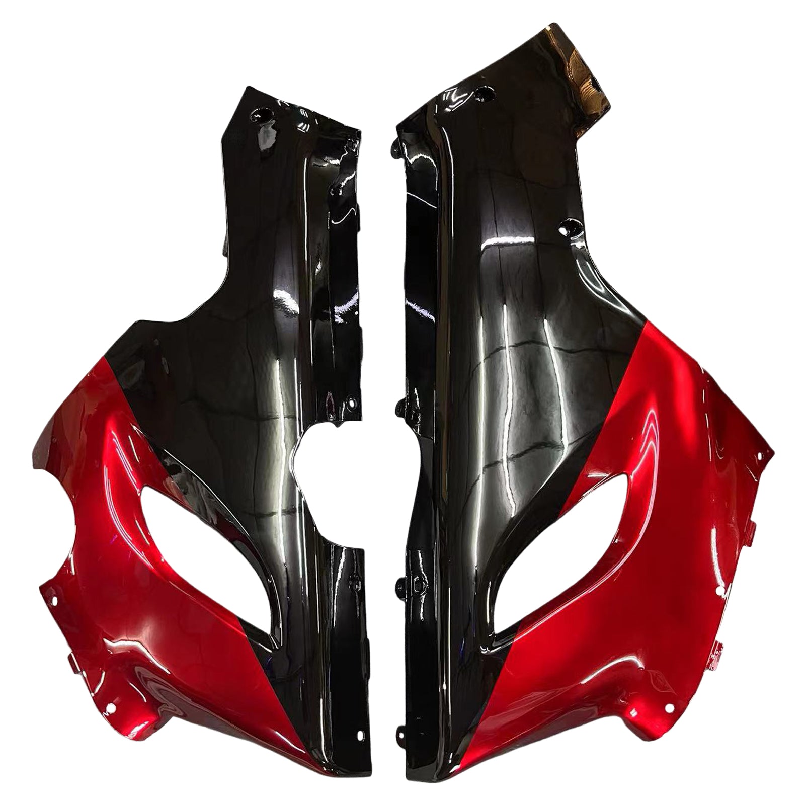 Amotopart Kawasaki 2005–2006 ZX6R 636 Rot Schwarz Verkleidungsset