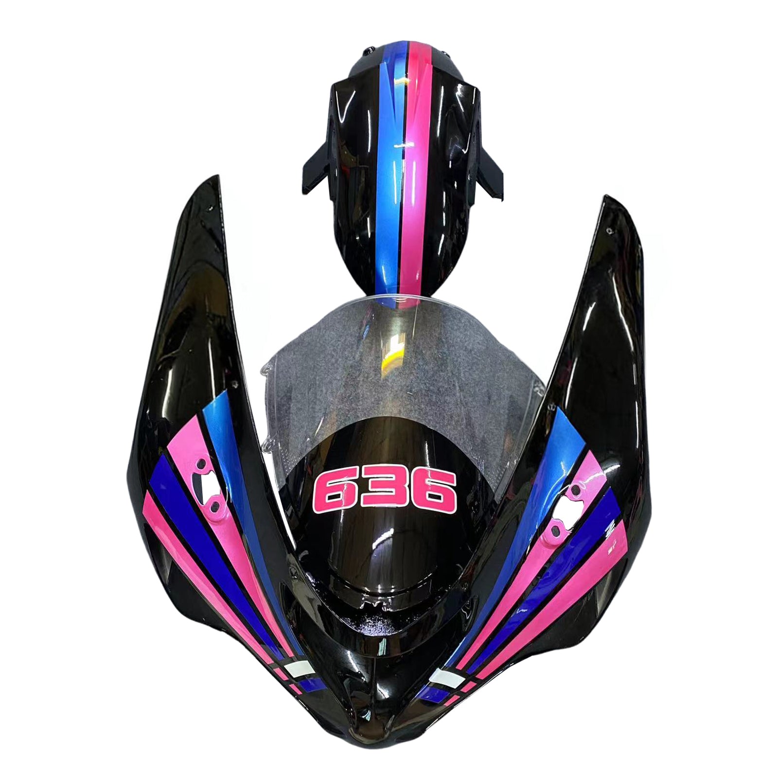 Amotopart Kawasaki 2005-2006 ZX6R 636 Black Pink Playboy Fairing Kit