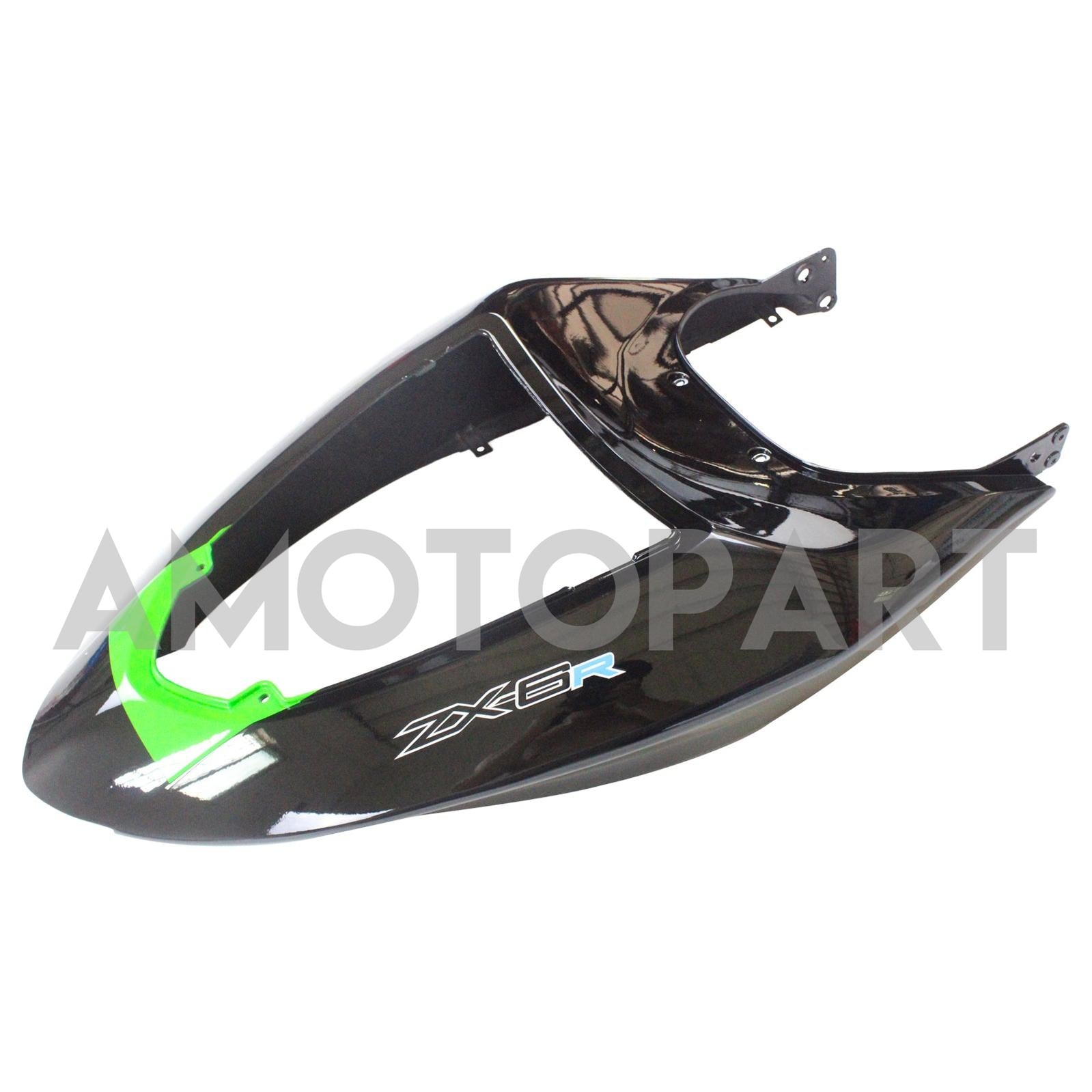 Amotopart Kawasaki 2005-2006 ZX6R 636 Black Mix Green Fairing Kit