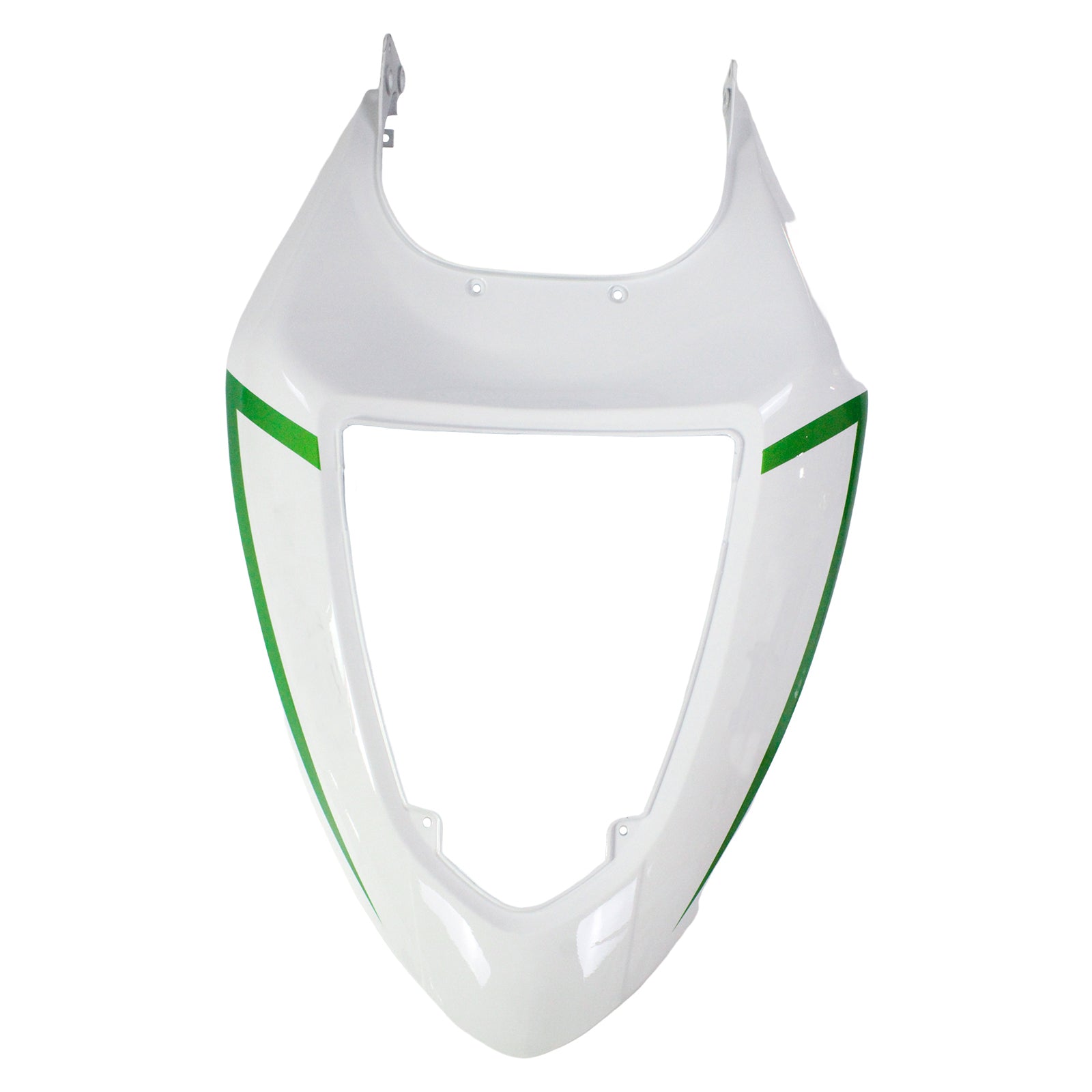 Amotopart Verkleidungsset für Kawasaki 2005–2006 ZX6R 636, Weiß-Mix, Grün