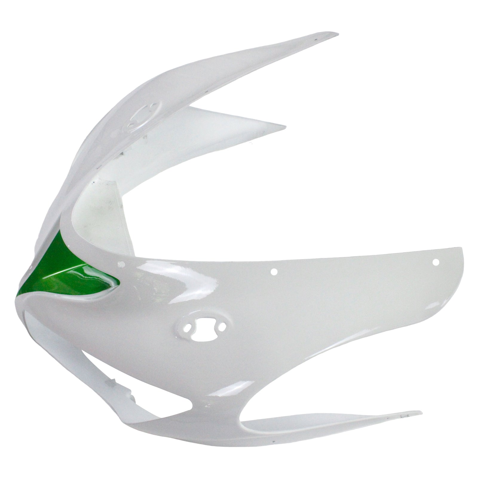 Amotopart Verkleidungsset für Kawasaki 2005–2006 ZX6R 636, Weiß-Mix, Grün