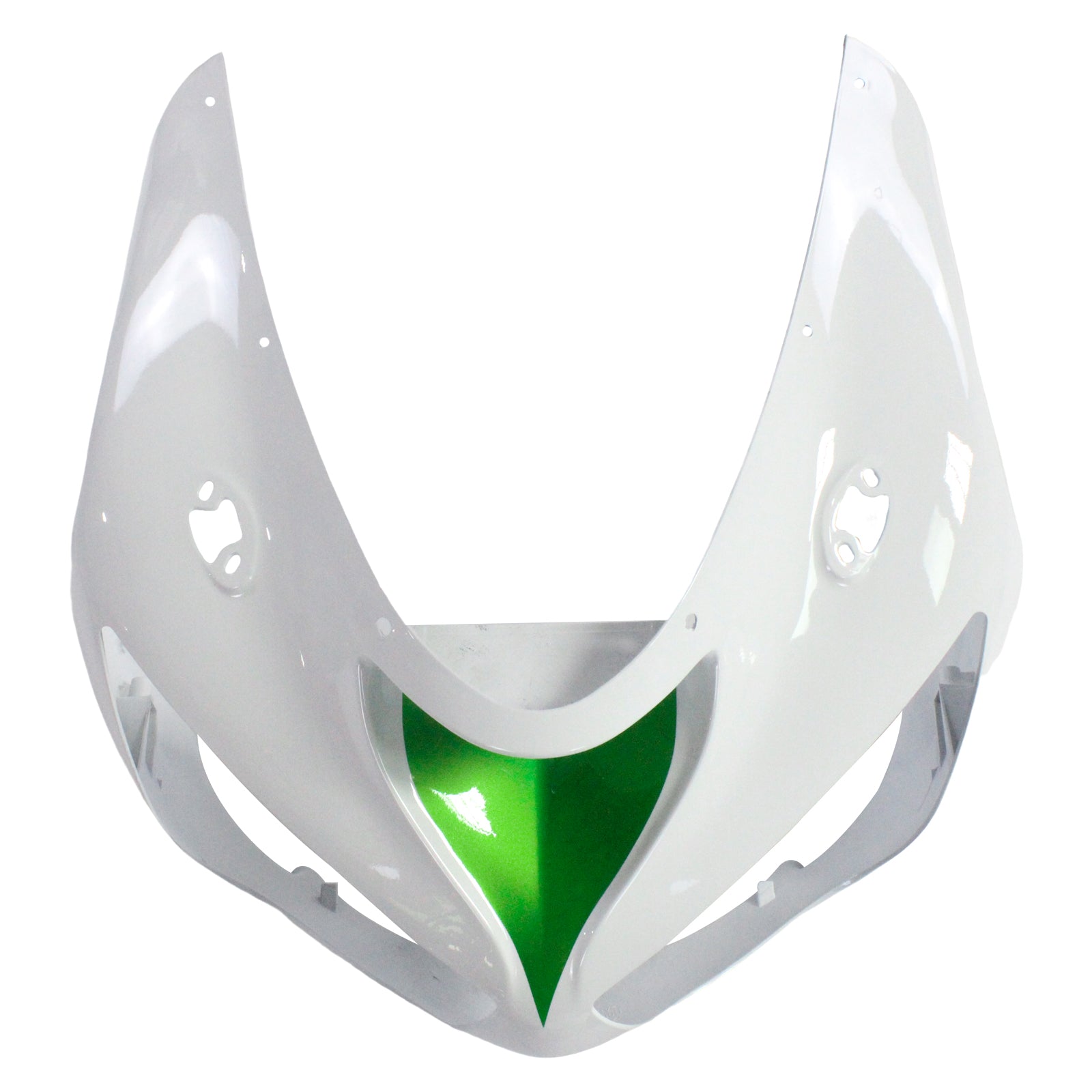 Amotopart Verkleidungsset für Kawasaki 2005–2006 ZX6R 636, Weiß-Mix, Grün