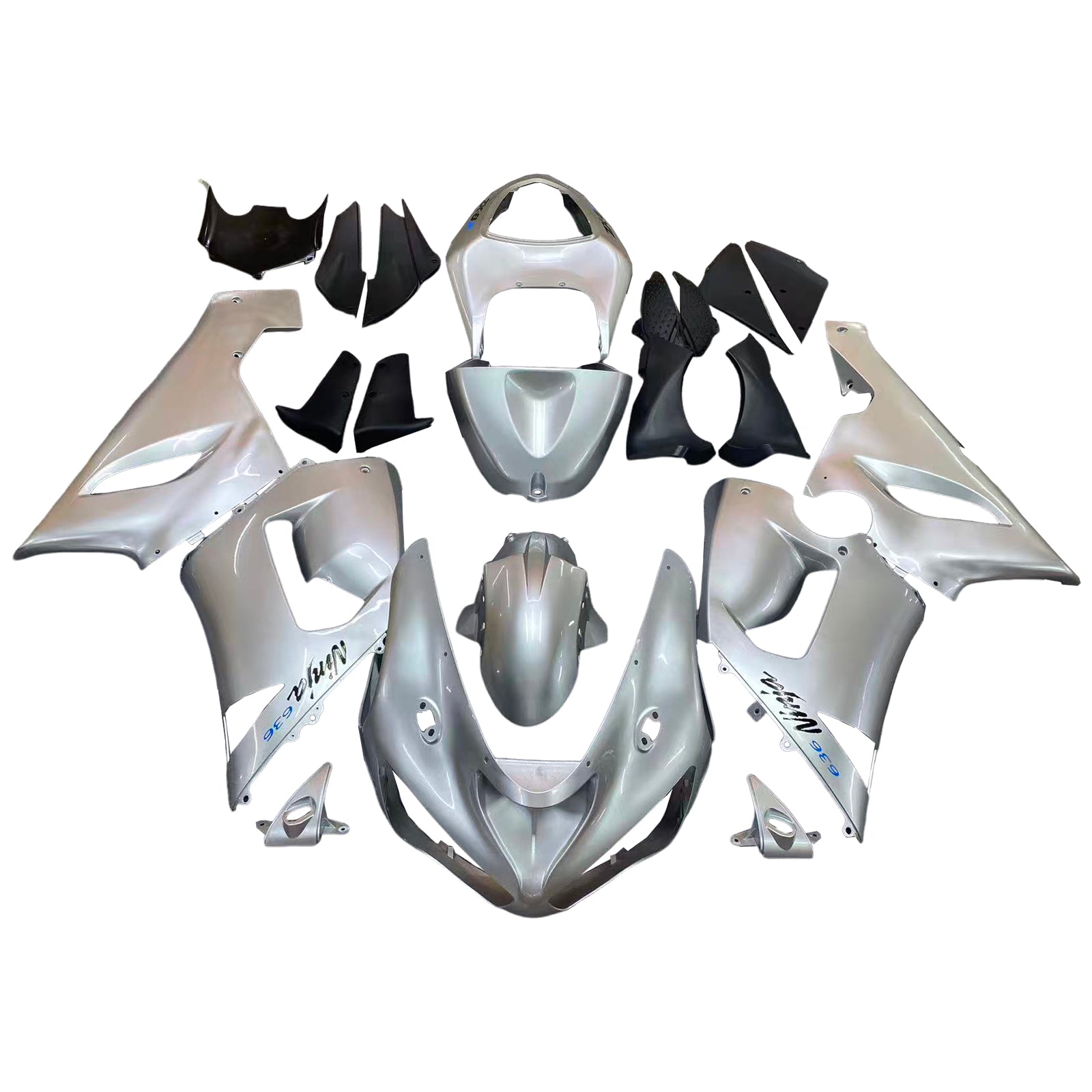 Amotopart Kawasaki 2005-2006 ZX6R 636 Sliver kuipkit