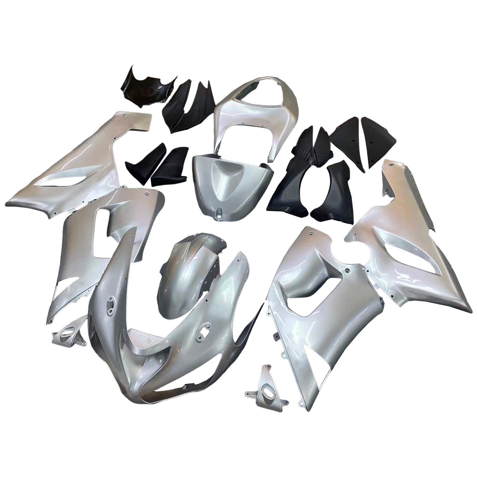 Amotopart Kawasaki 2005-2006 ZX6R 636 Sliver Fairing Kit