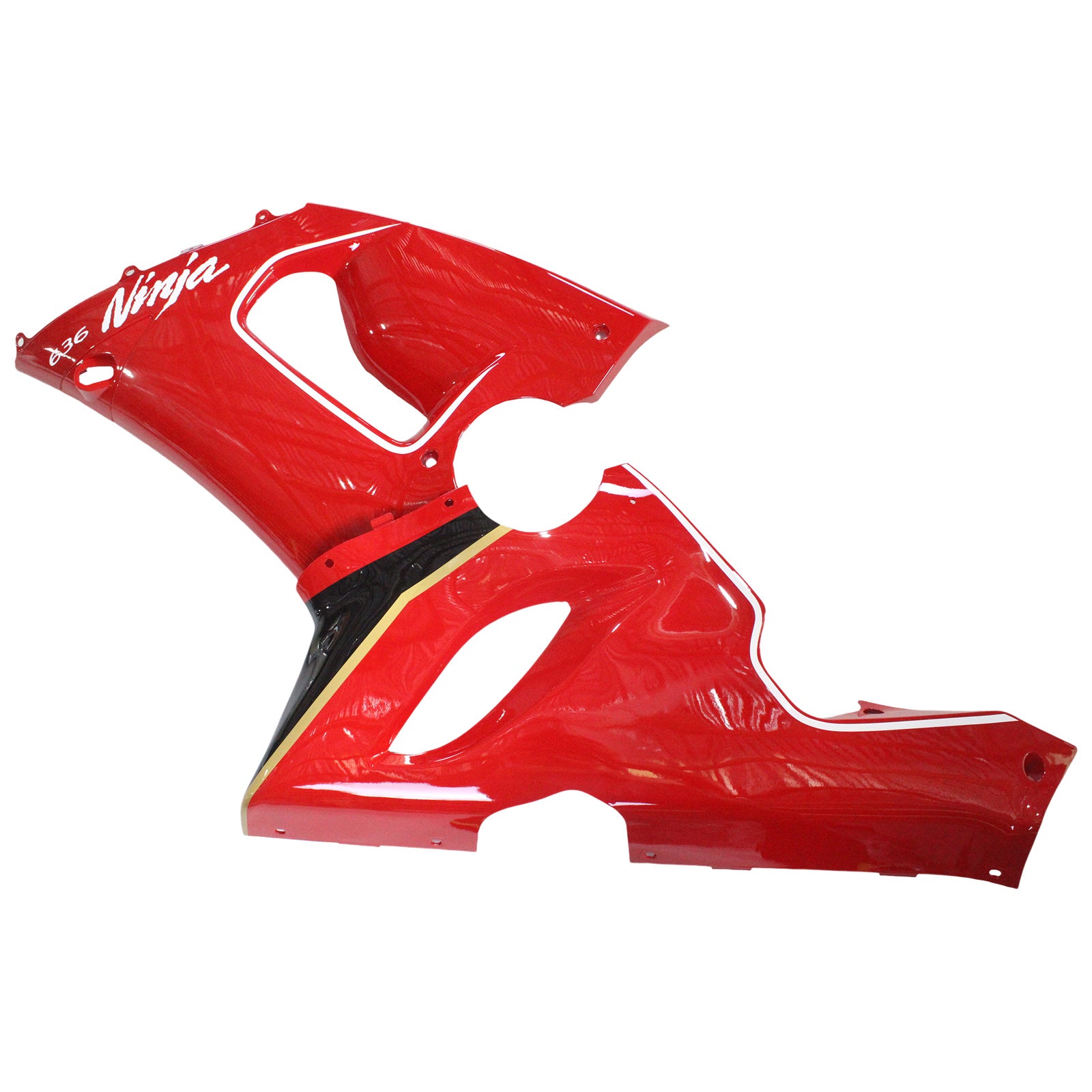 Amotopart Kawasaki 2005–2006 ZX6R 636 rotes Verkleidungsset