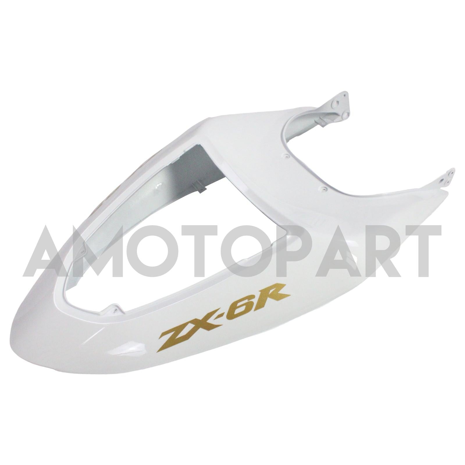 Amotopart Kawasaki 2005-2006 ZX6R 636 White Black Fearing Kit