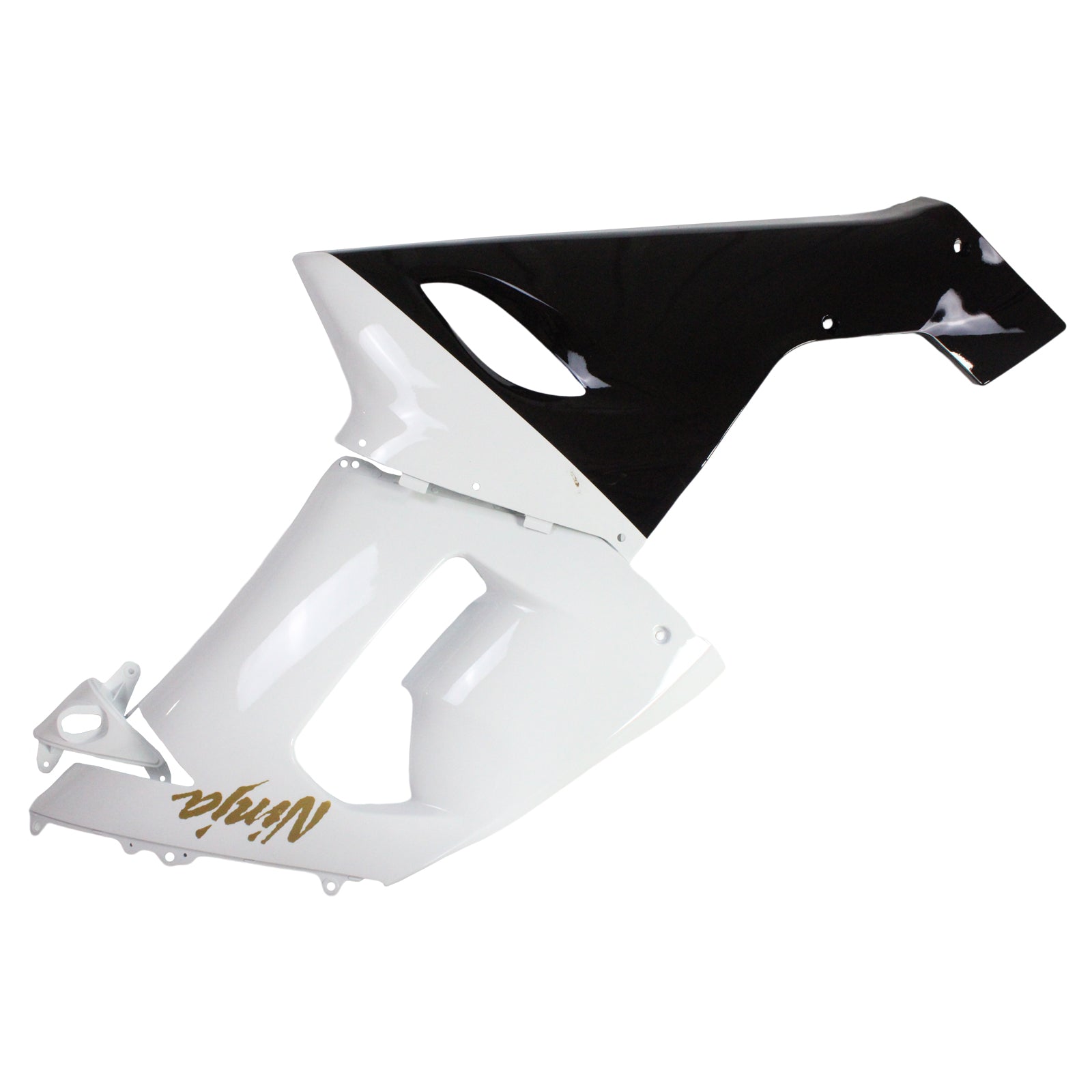 Amotopart Kawasaki 2005-2006 ZX6R 636 White Black Fairing Kit