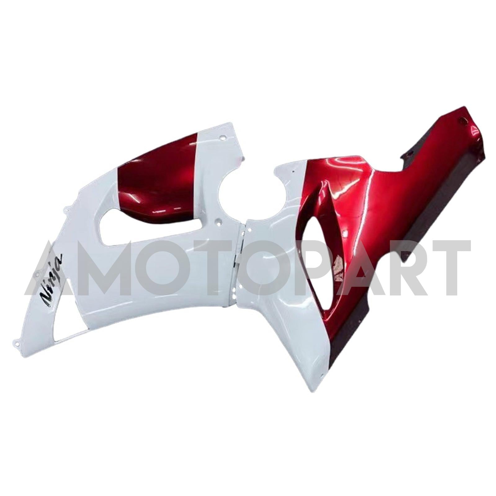 Amotopart Kawasaki 2005-2006 ZX6R 636 White Red Fairing Kit
