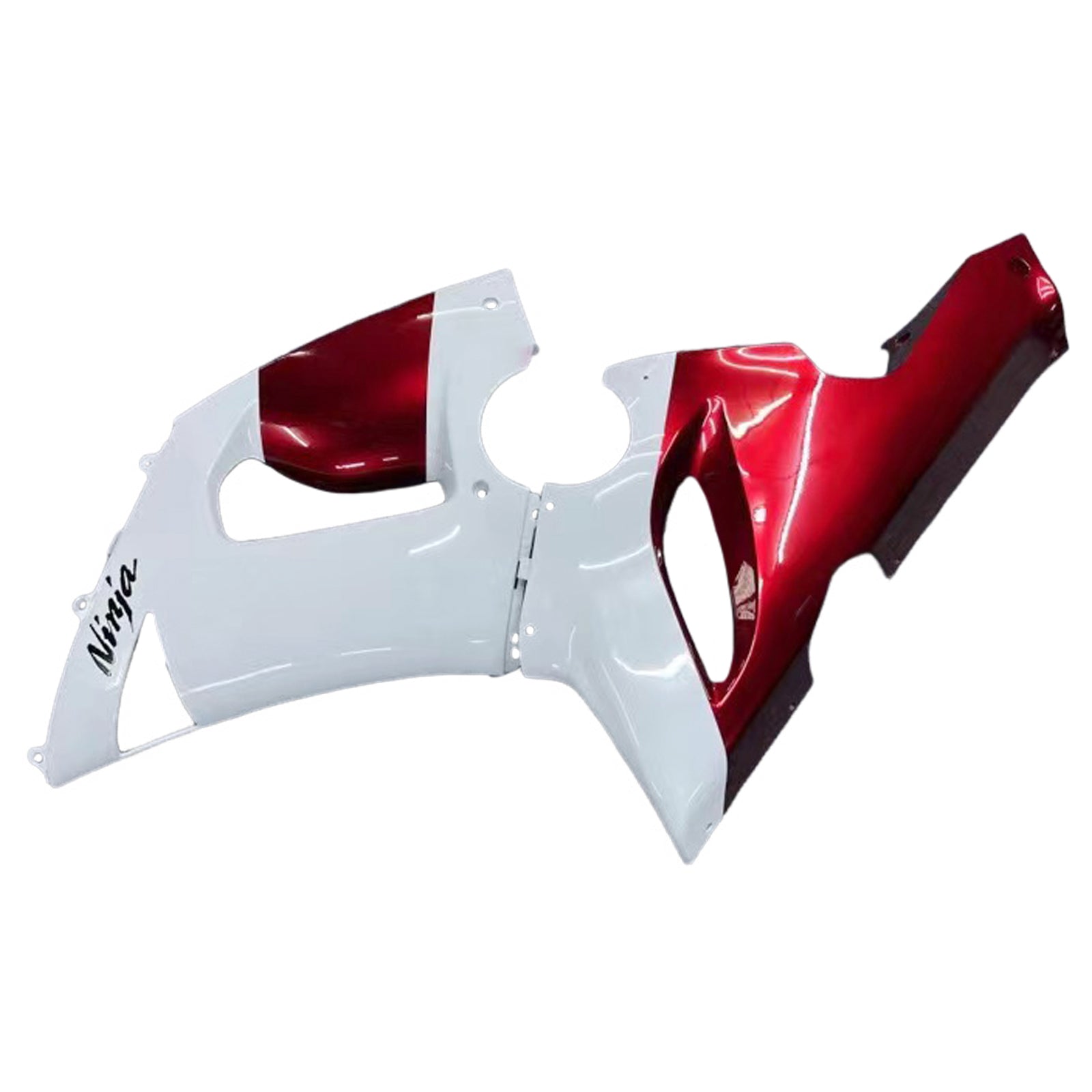 Amotopart Kawasaki 2005-2006 ZX6R 636 White Red Fairing Kit