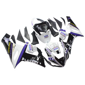 Amotopart Kawasaki 2005-2006 ZX6R 636 Kit carena Playboy nero bianco