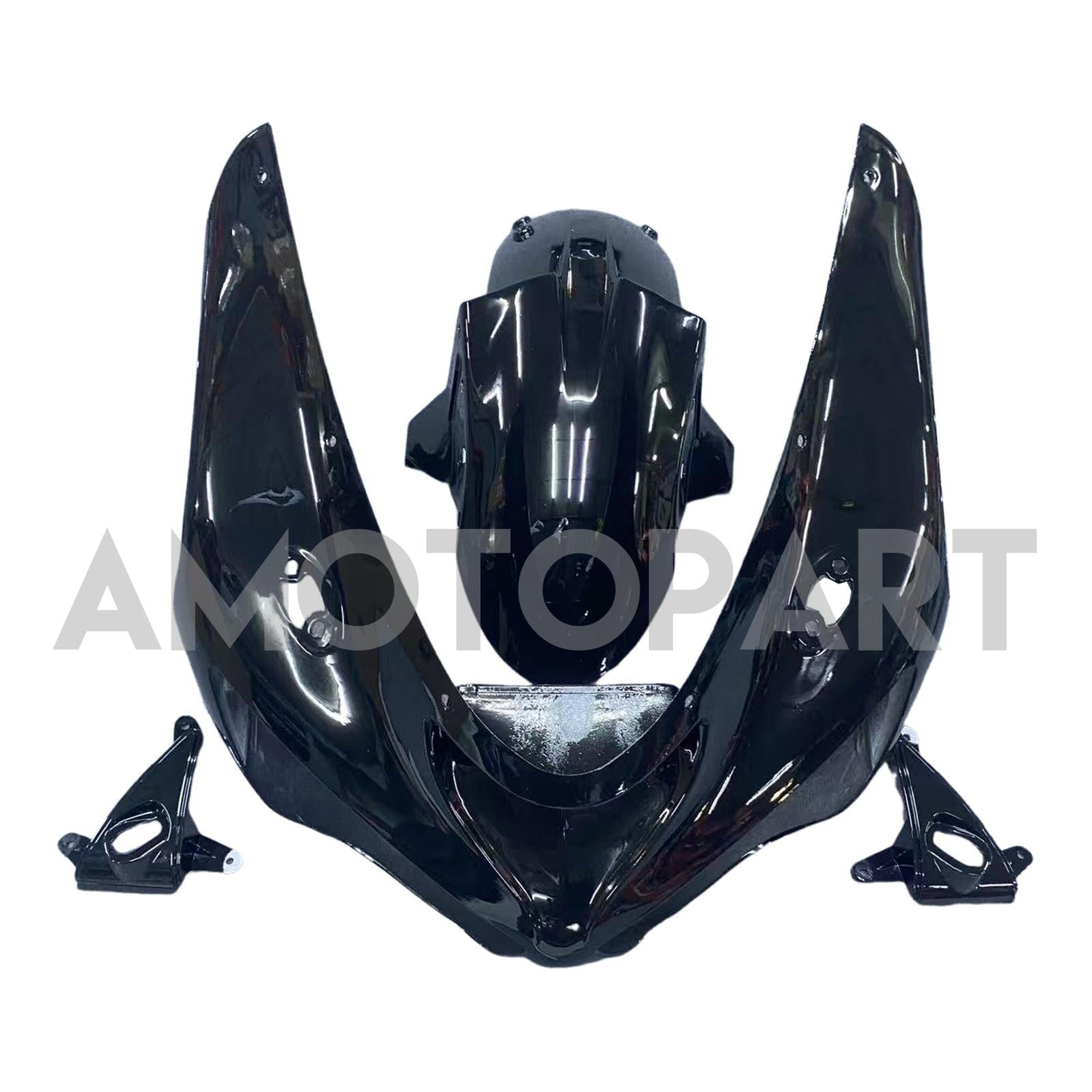 Amotopart 2005-2006 Kawasaki ZX6R 636 Glossy Black Red Yellow Fairing Kit
