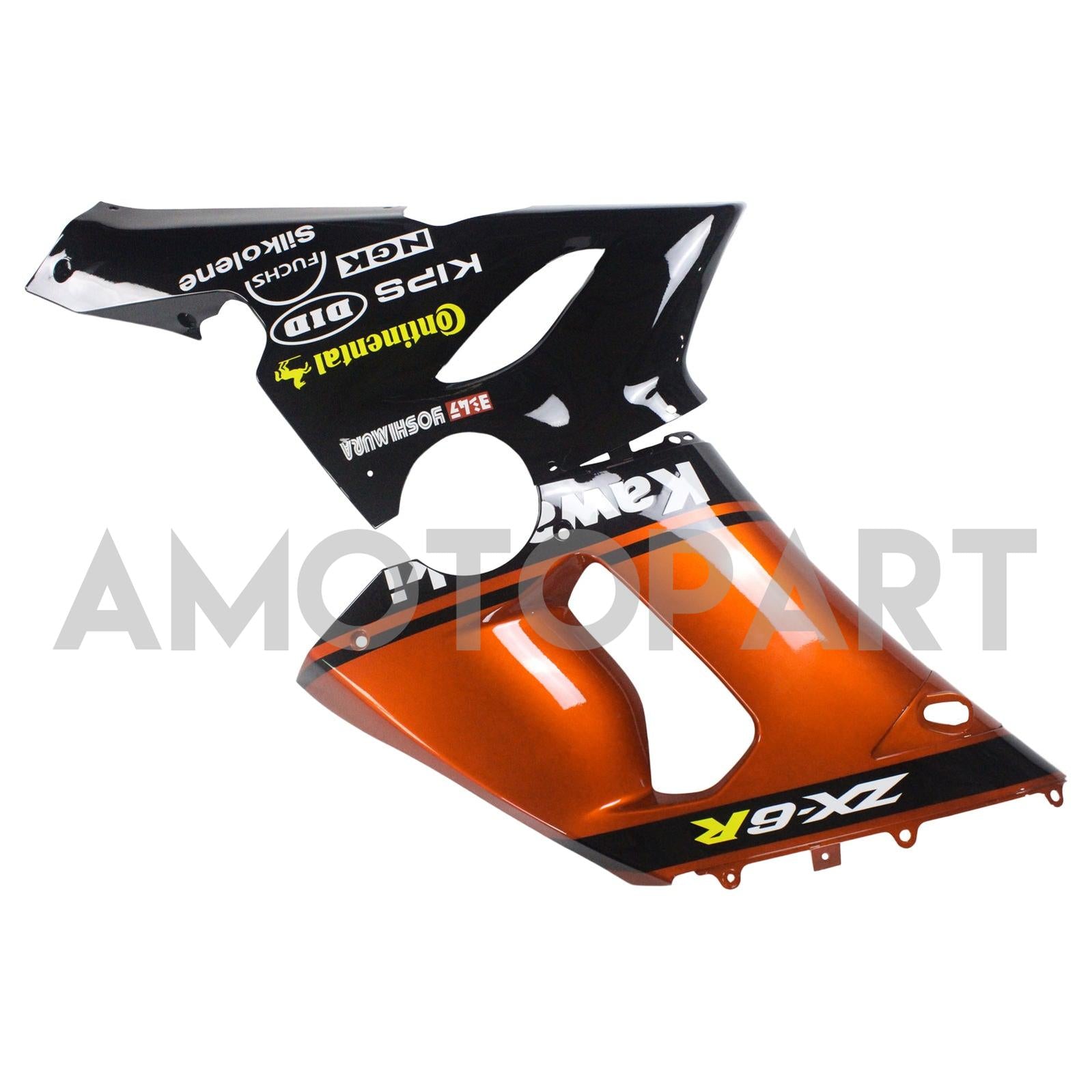 Amotopart Kawasaki 2005-2006 ZX6R 636 Black Orange Mix Fairing Kit