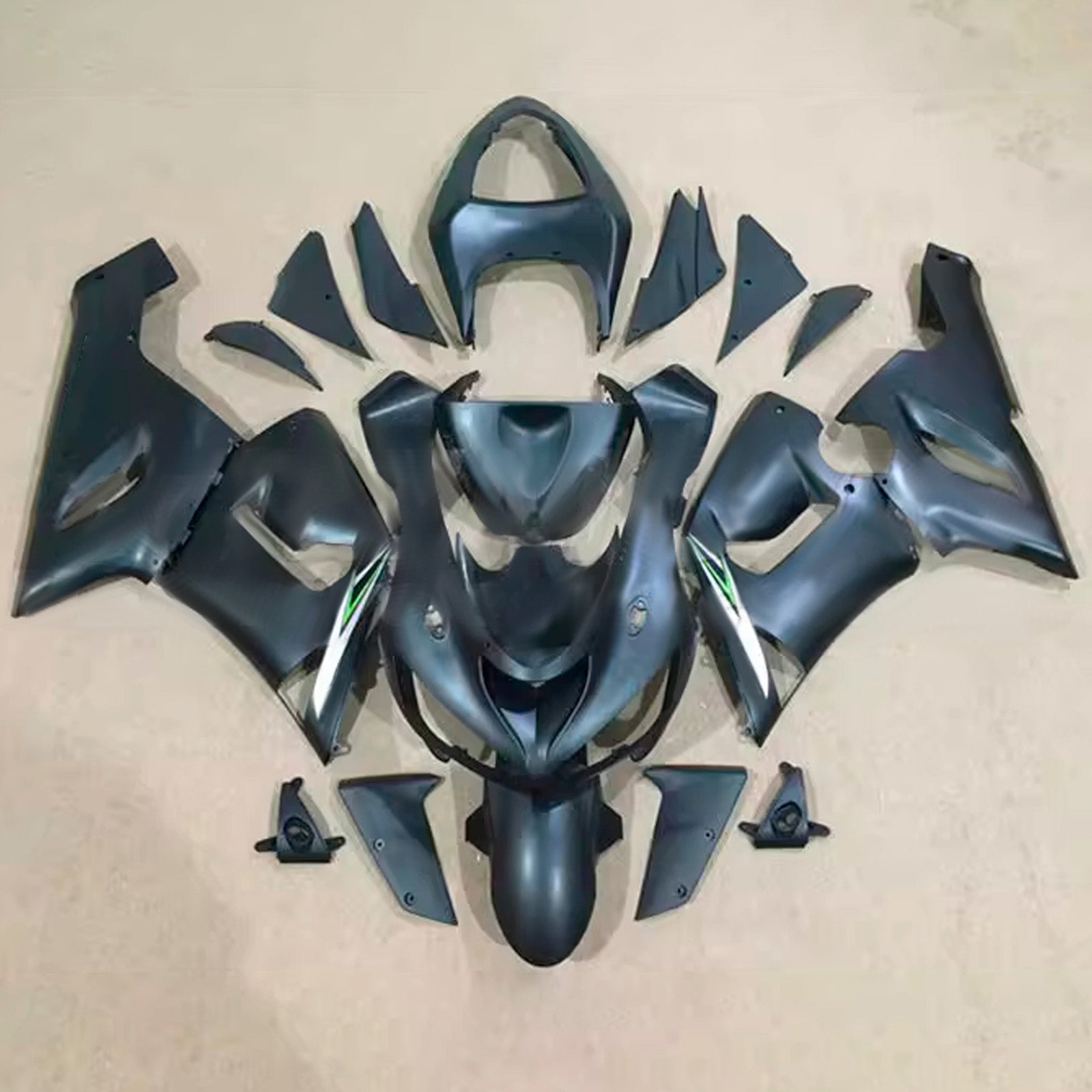 Amotopart 2005-2006 Kawasaki ZX6R 636 Matte Black Fairing Kit