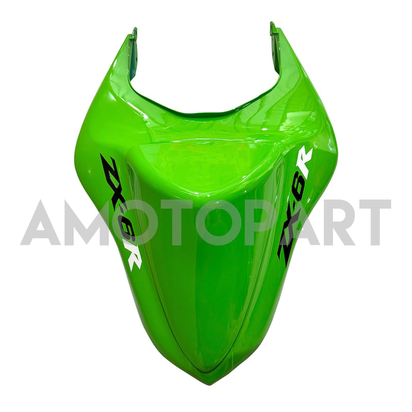 Amotopart 2007-2008 Kawasaki ZX6R 636 Black & Green Monster Fairing Kit