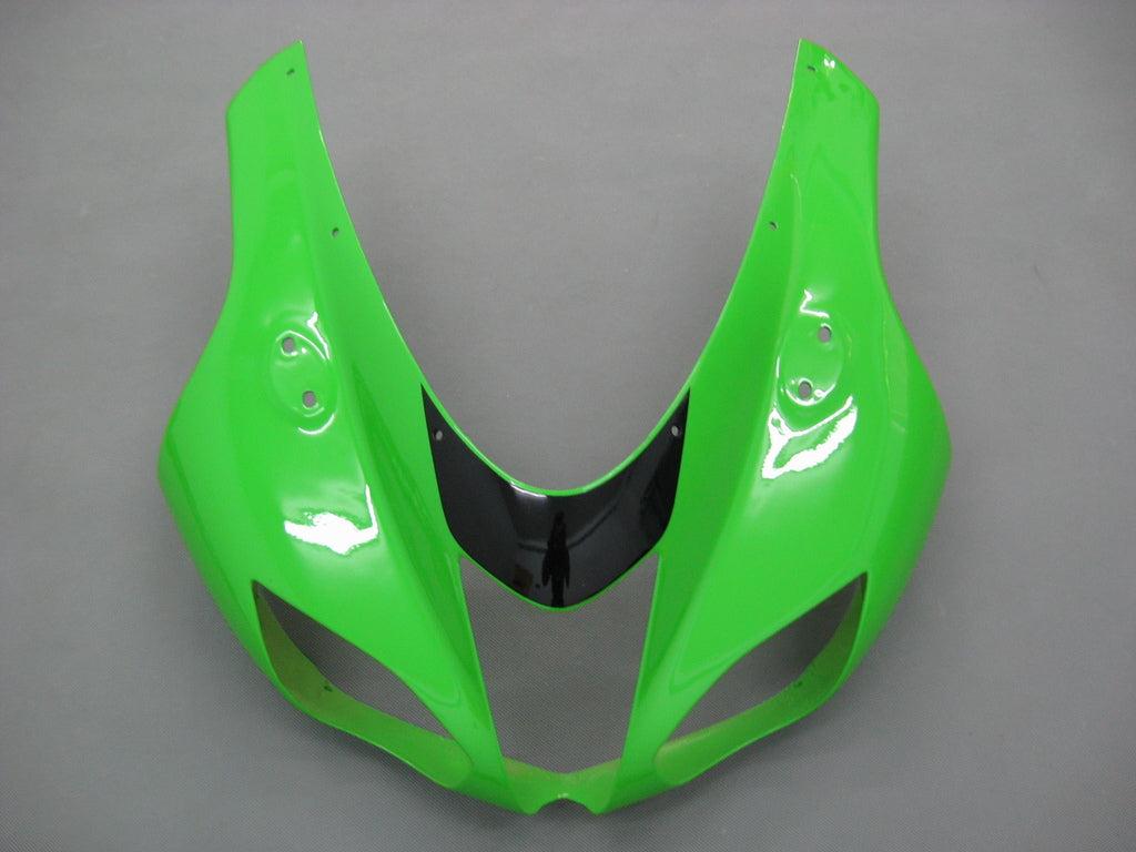 Amotopart 2007-2008 Kawasaki ZX6R 636 Black&Green Monster Fairing Kit