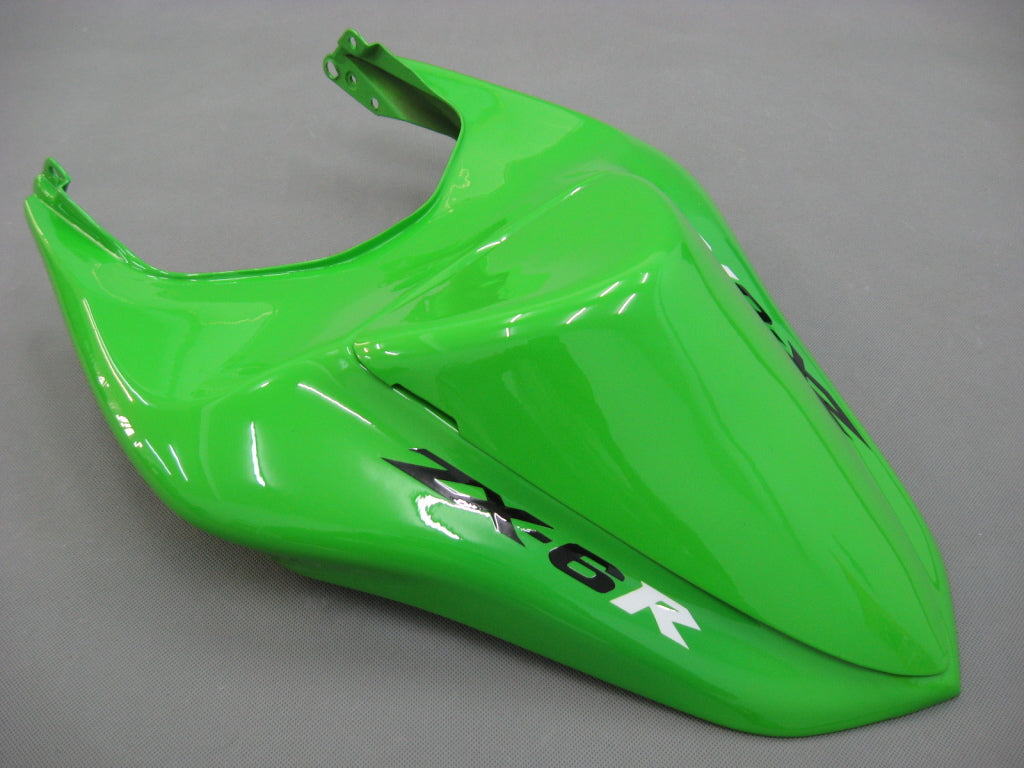 Amotopart 2007-2008 Kawasaki ZX6R 636 Black&Green Monster Fairing Kit