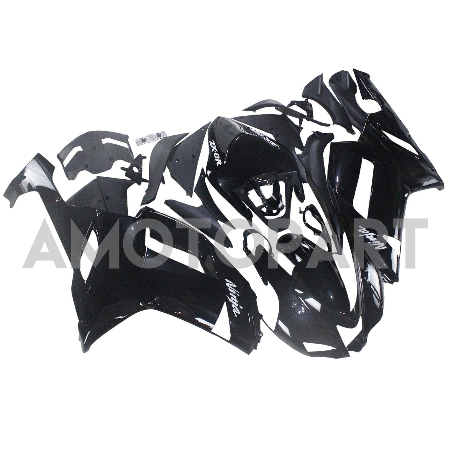 Amotopart 2007-2008 Kawasaki ZX6R 636 Schwarzverkleidungskit