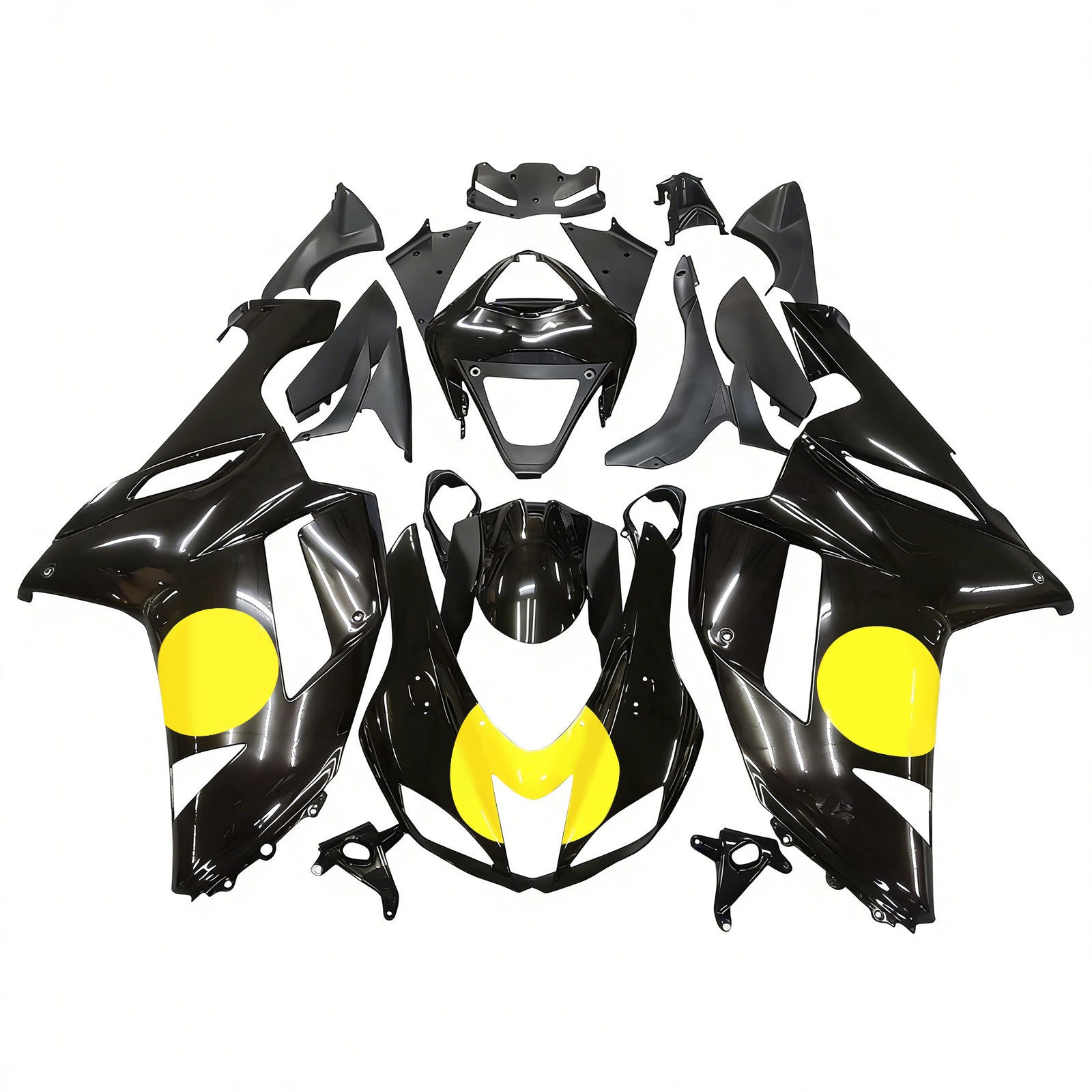 Amotopart 2007-2008 Kawasaki ZX6R 636 Black Fairing Kit