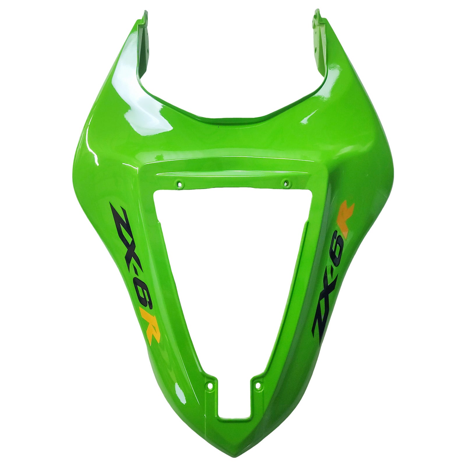 Amotopart 2007–2008 Kawasaki ZX6R 636 glänzendes Silber-Grün-Schwarz-Verkleidungsset