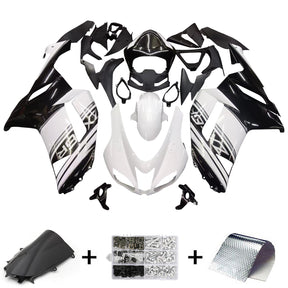 Amotopart Kawasaki ZX6R 636 2007-2008 Kit de carenado blanco y negro