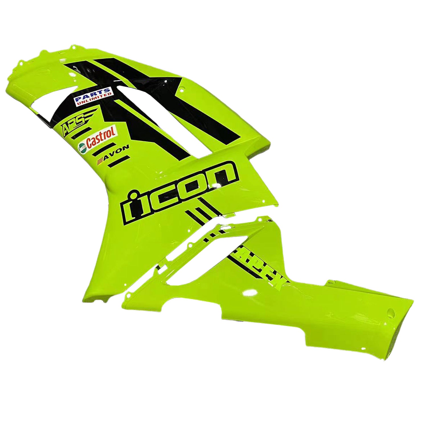 Amotopart Kit carena verde lime fluorescente Kawasaki ZX6R 636 2007-2008