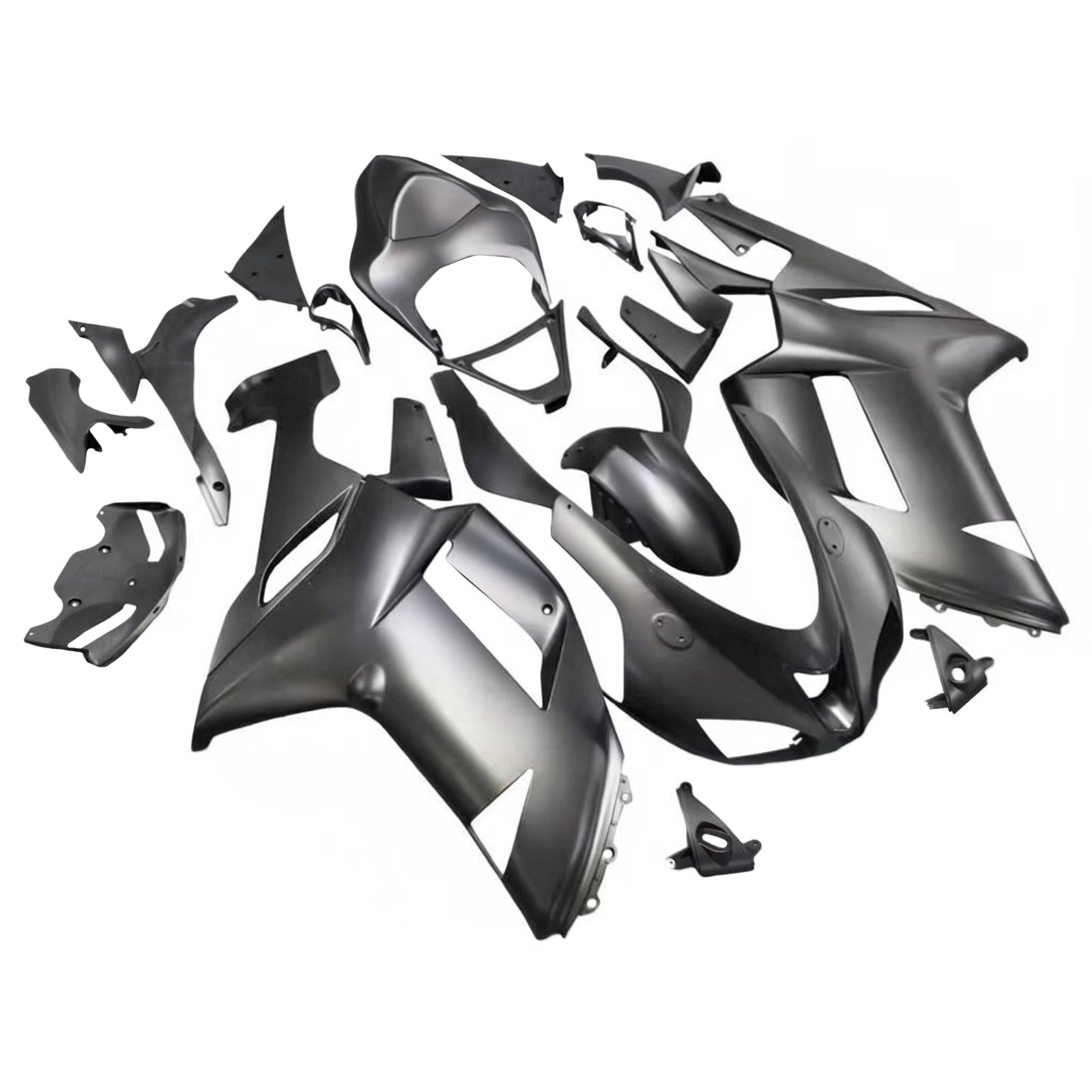 Amotopart 2007-2008 Kawasaki ZX6R 636 Matte Black Fairing Kit