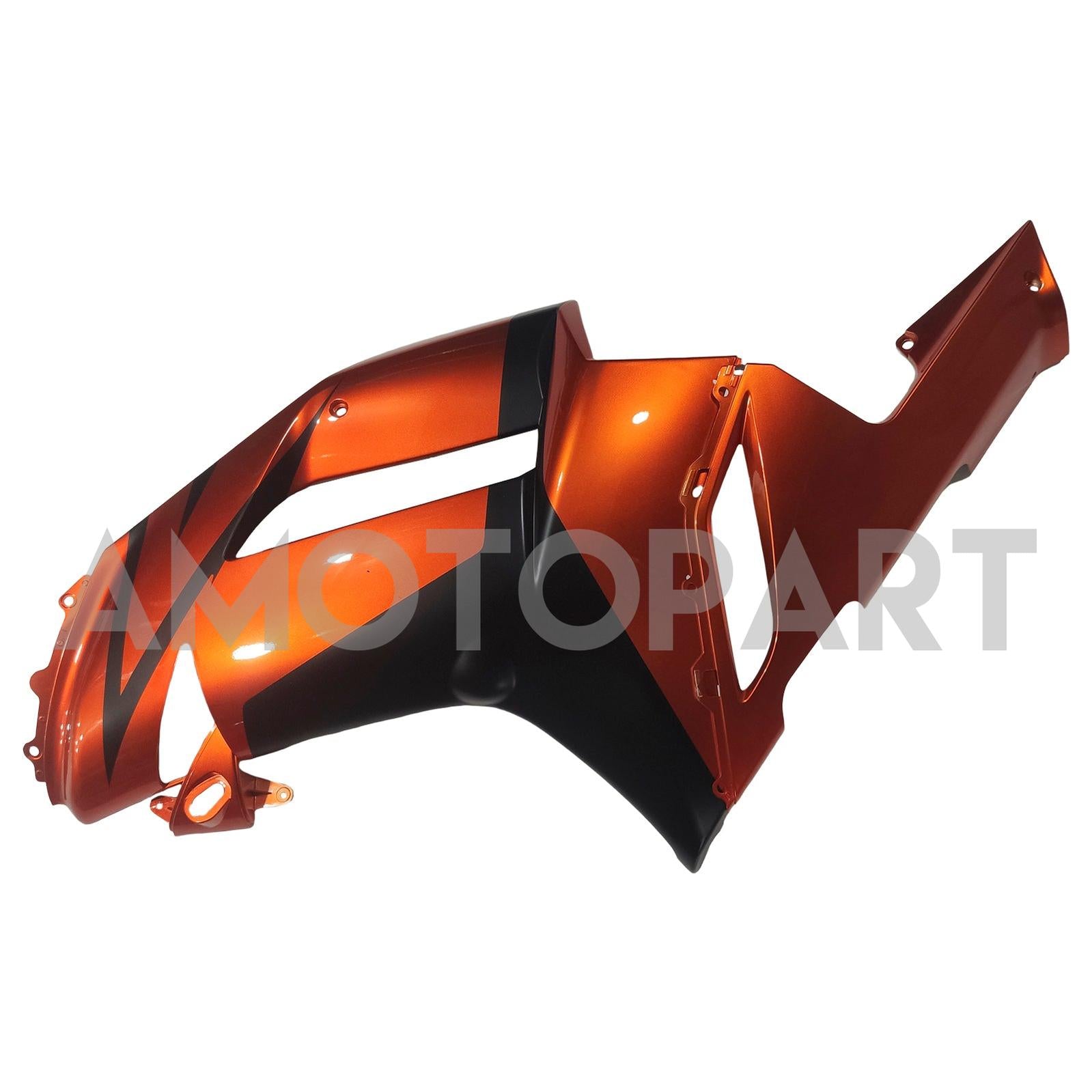 Amotopart 2007-2008 Kawasaki ZX6R 636 Black & Orange Fairing Kit
