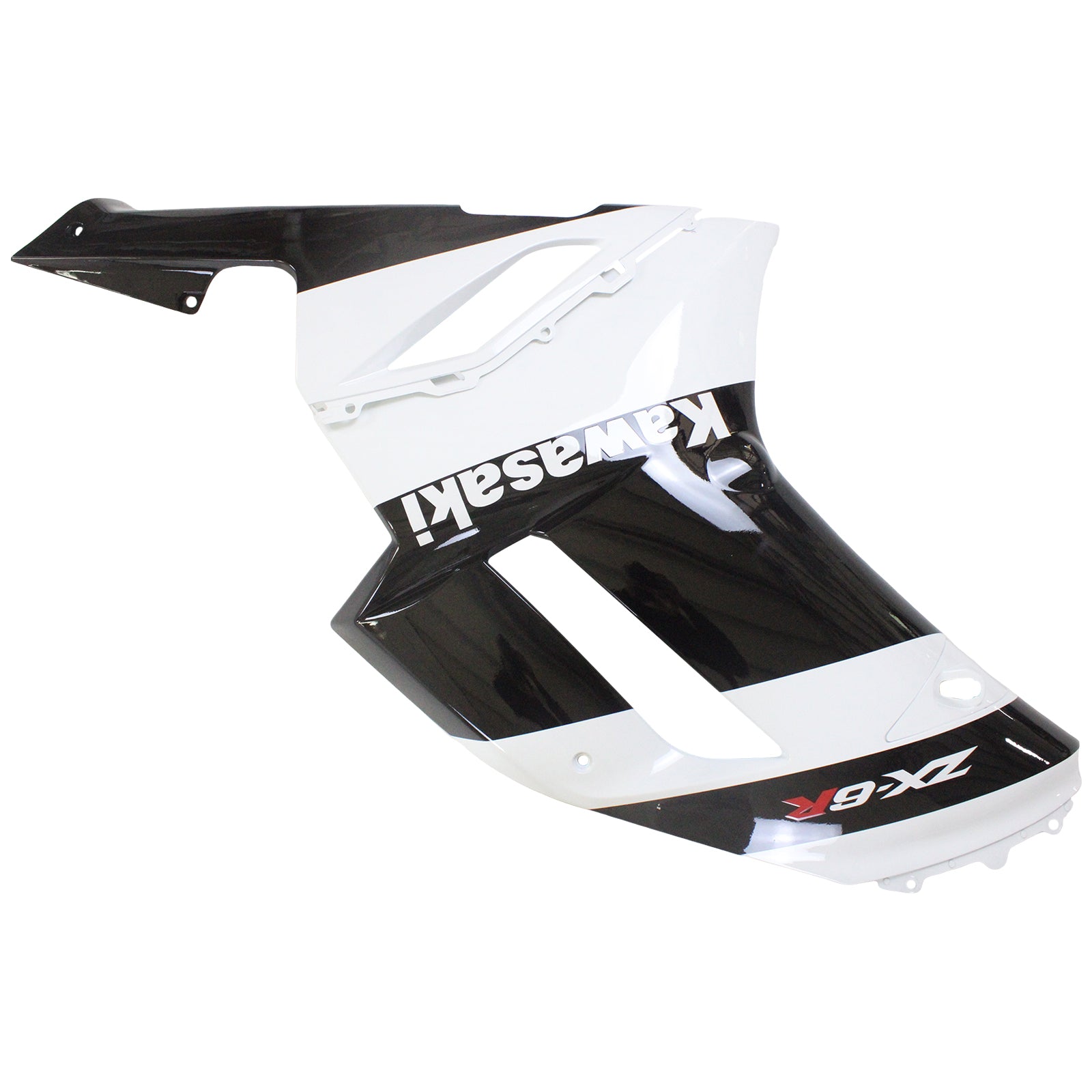 Amotopart Kawasaki 2007-2008 ZX6R 636 White Black Fairing Kit