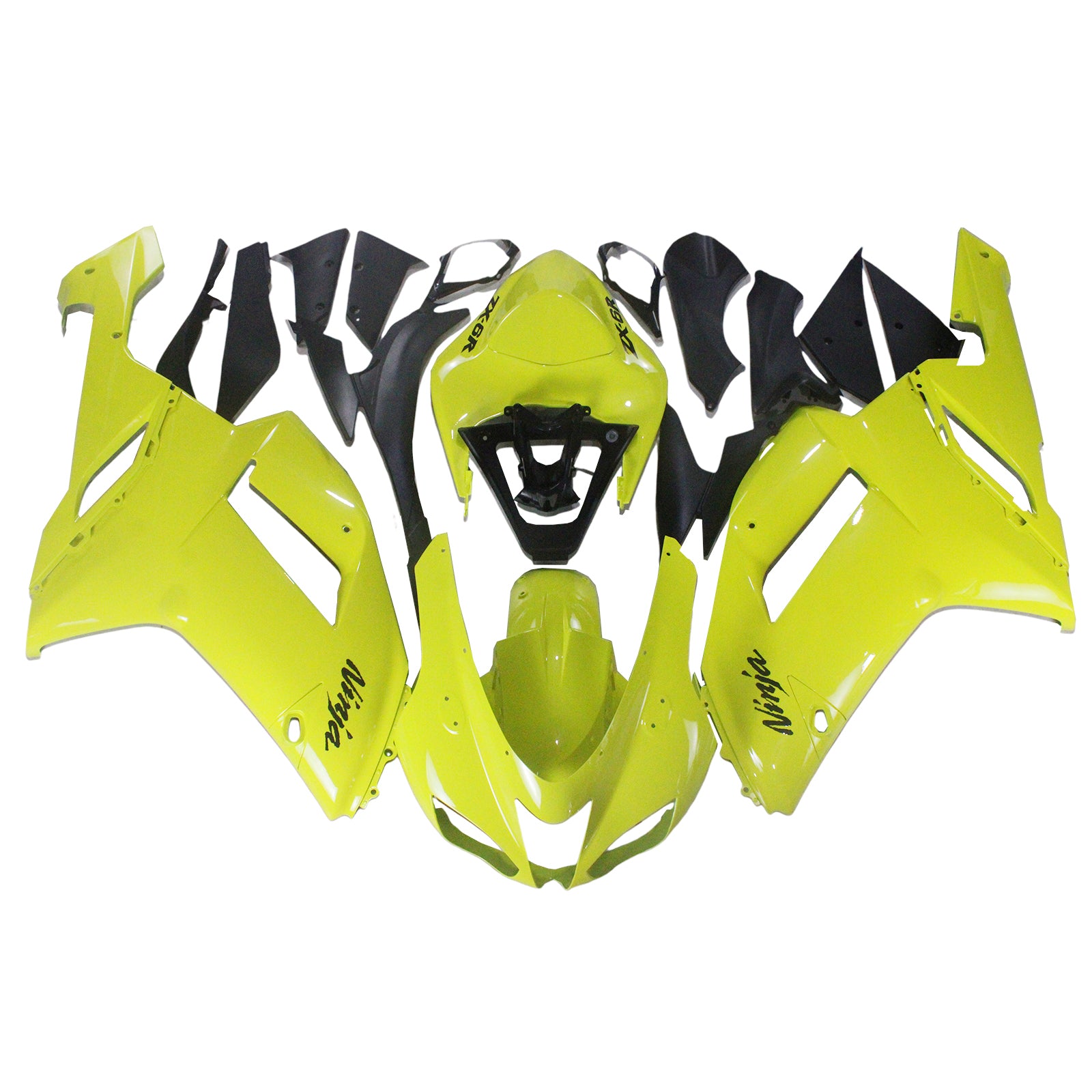 Amotopart Kawasaki 2007-2008 ZX6R 636 Kit de carenado amarillo