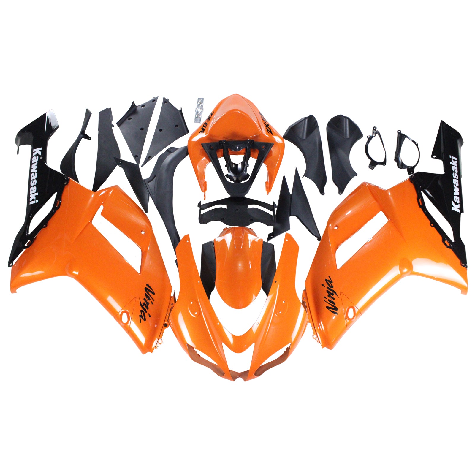 Amotopart Kawasaki 2007-2008 ZX6R 636 Kit de carenado naranja