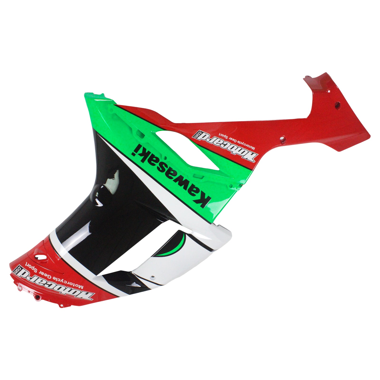 Amotopart Kawasaki 2007–2008 ZX6R 636 Grün-Rot-Verkleidungsset