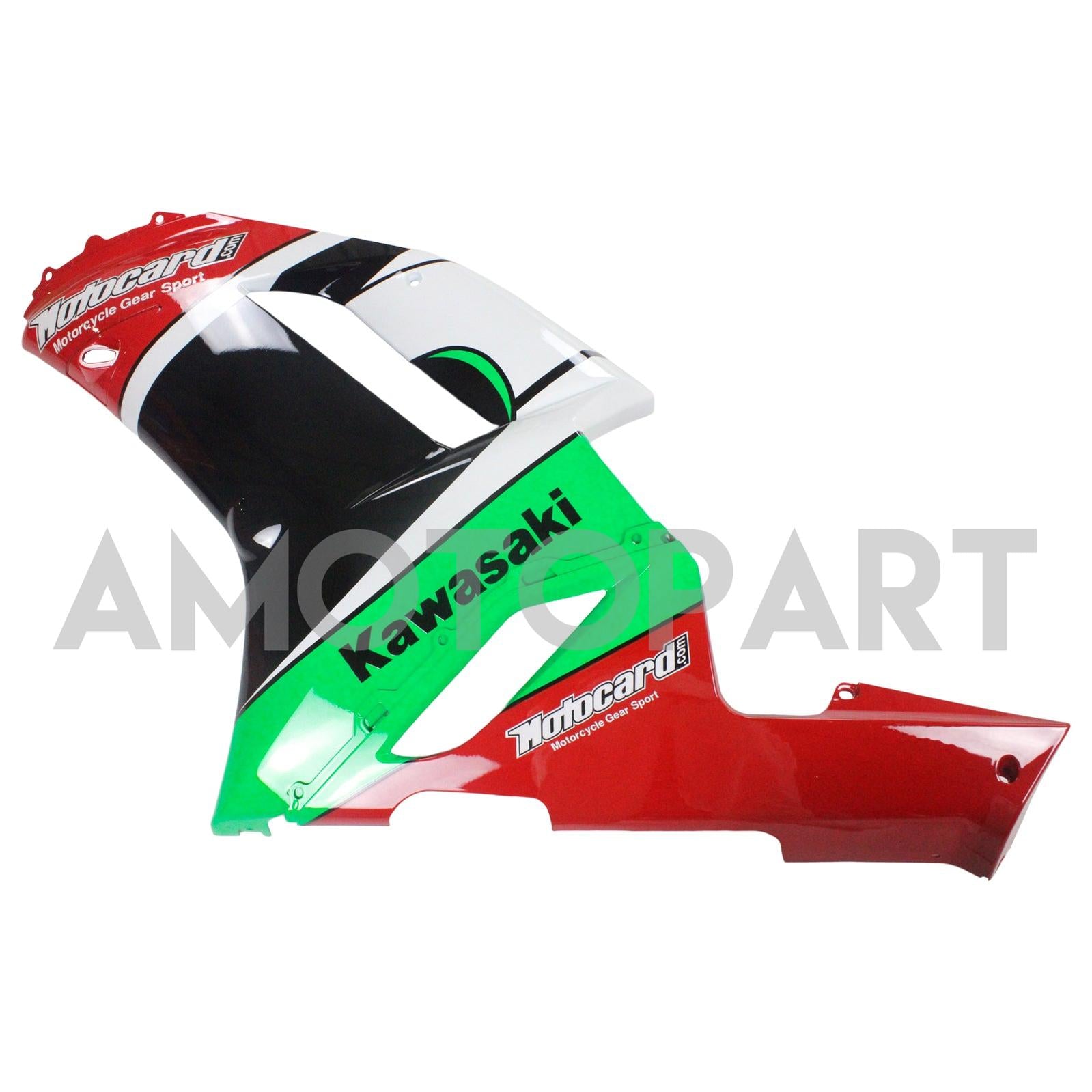 Amotopart Kawasaki 2007-2008 ZX6R 636 Green Red Fearing Kit