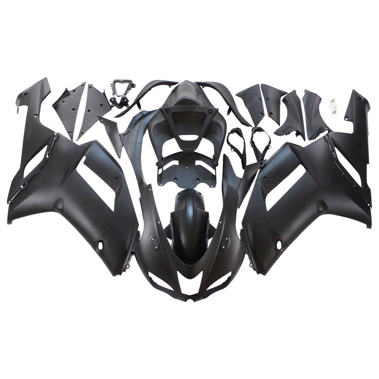 Amotopart Kawasaki 2007-2008 ZX6R 636 Matt svart med gul logotyper