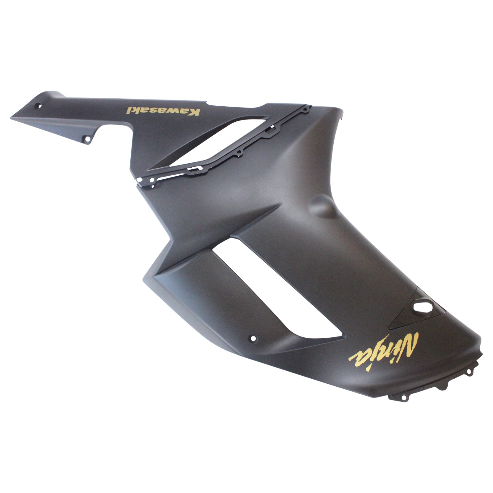 Amotopart Kawasaki 2007-2008 ZX6R 636 Matte Black With Yellow Logos Fairing Kit