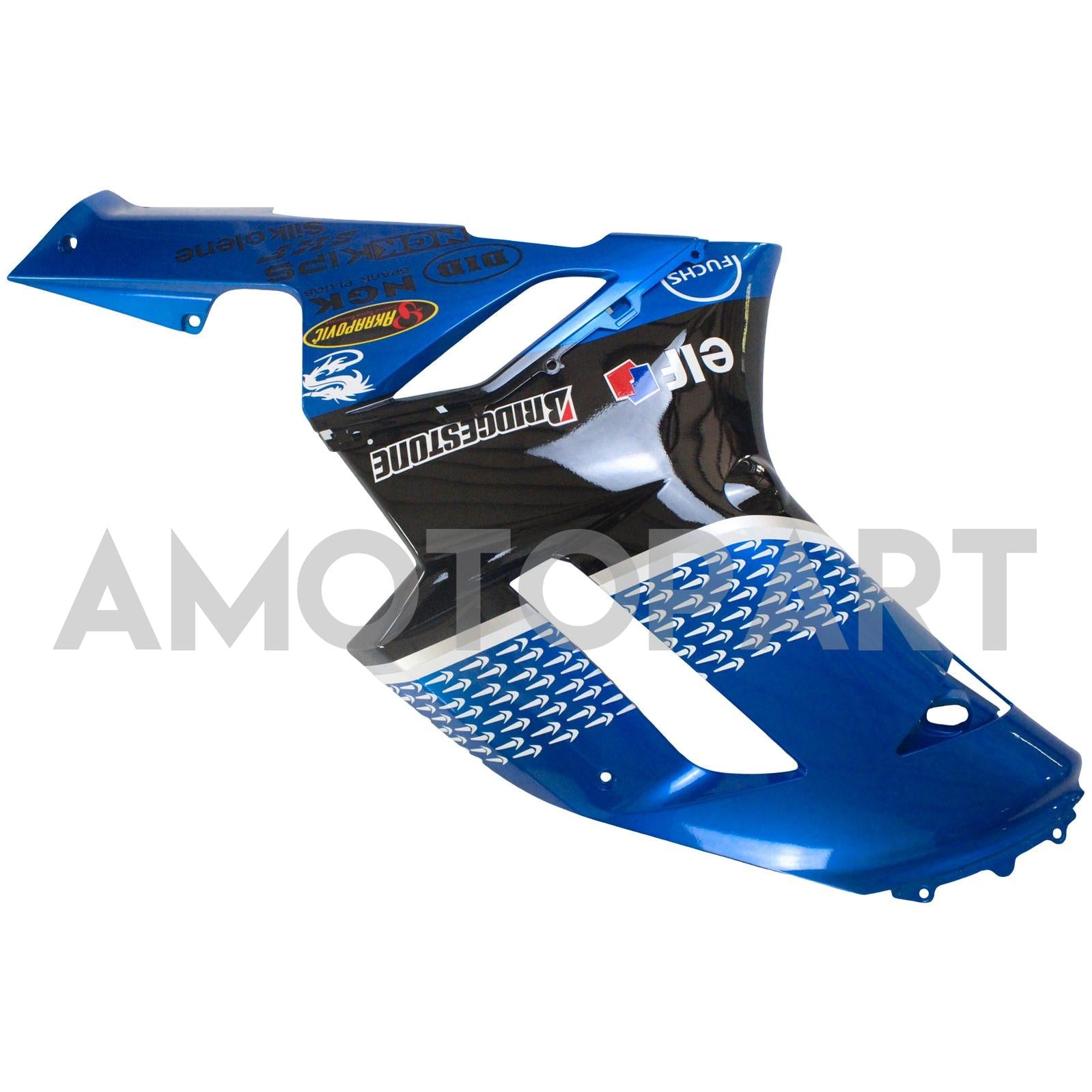 Amotopart Kawasaki 2007-2008 ZX6R 636 Black Blue Fairing Kit