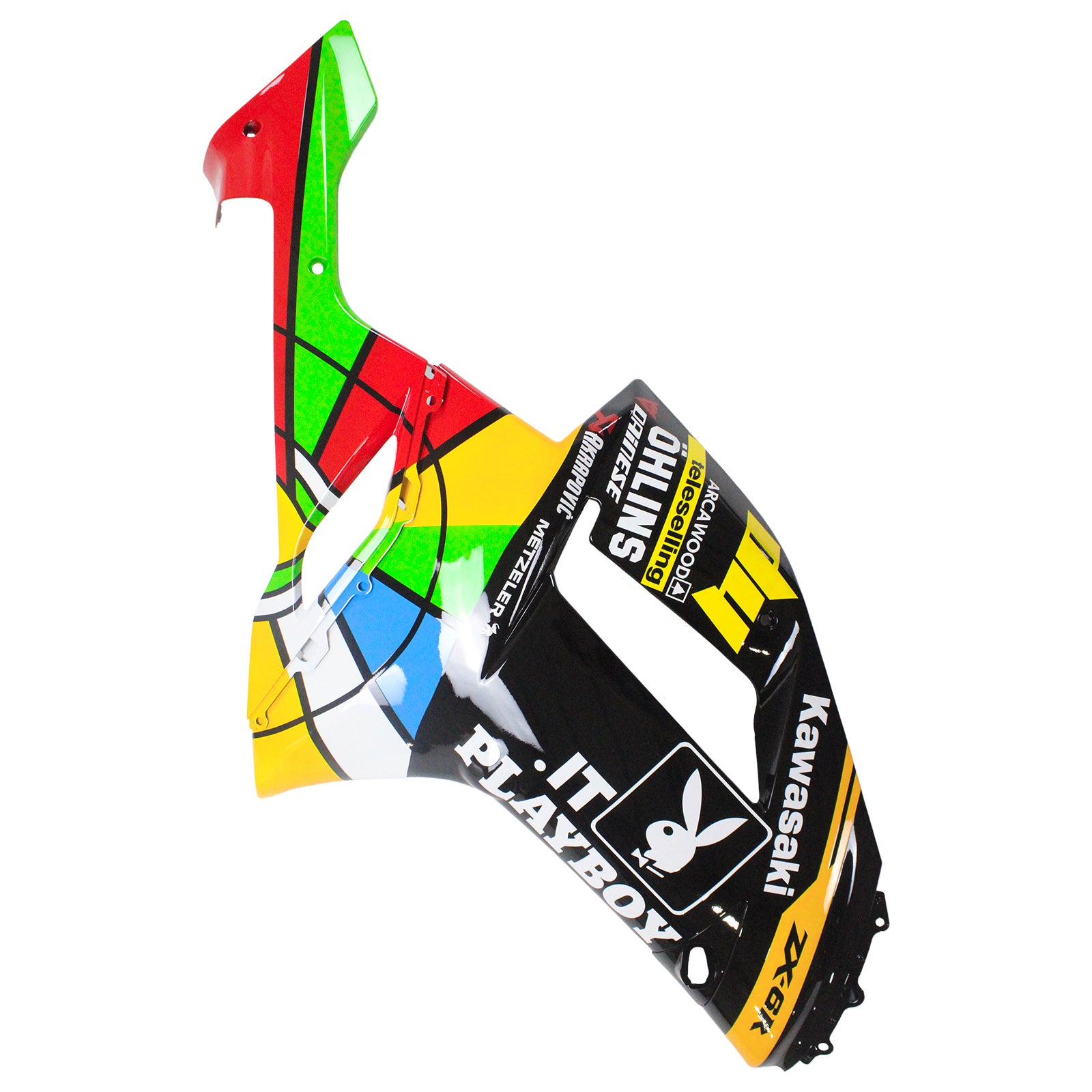 Amotopart Kawasaki 2007-2008 ZX6R 636 Colorful Fairing Kit